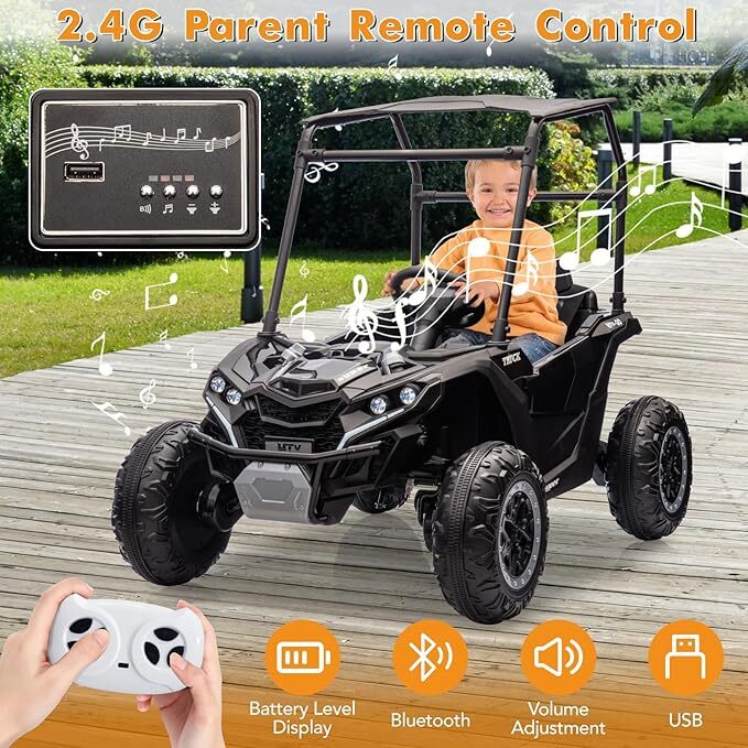 2-Seater 24V Electric Ride-On Car with 2.4G Remote Control for Kids - Image 7