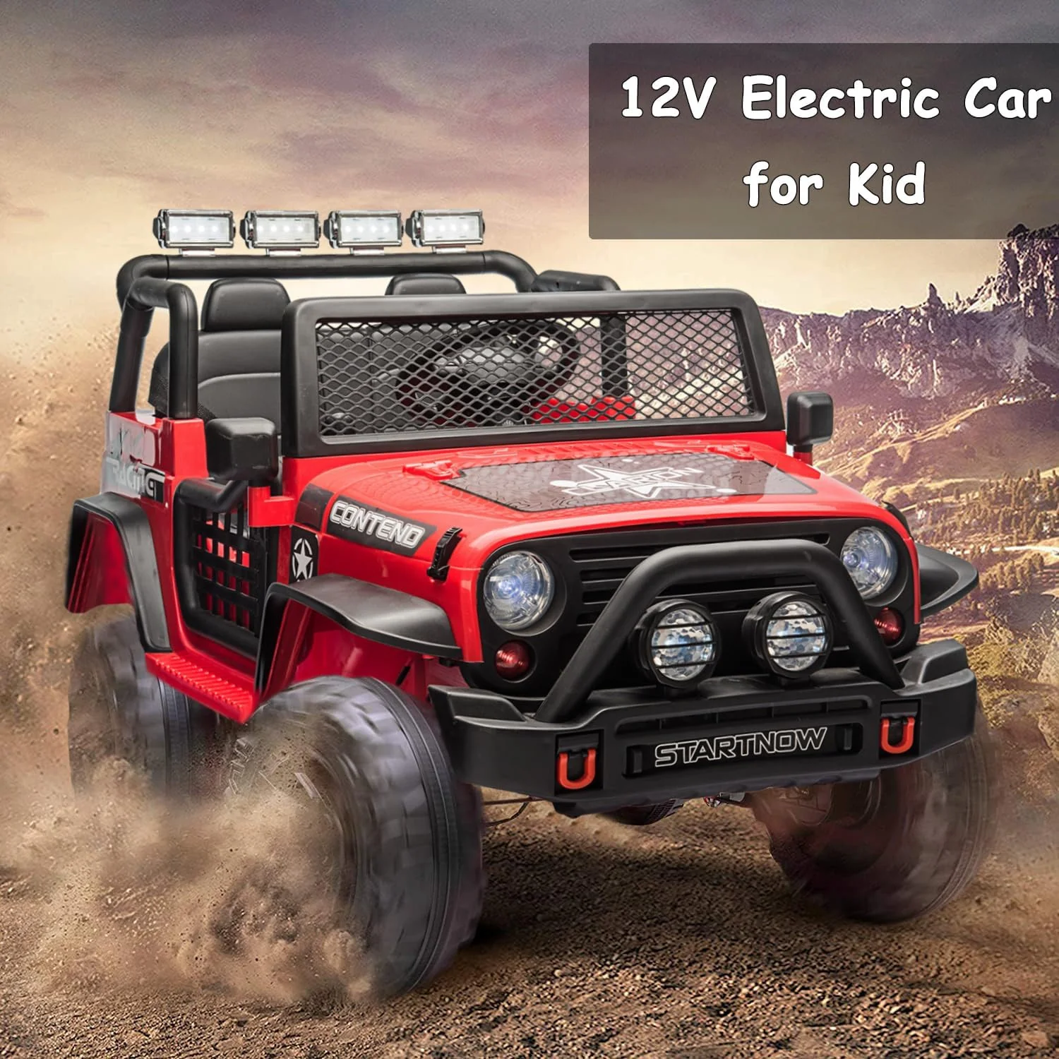 12V 2-Seater Off-Road Ride-On Truck with Remote Control and Rechargeable Battery - Image 2