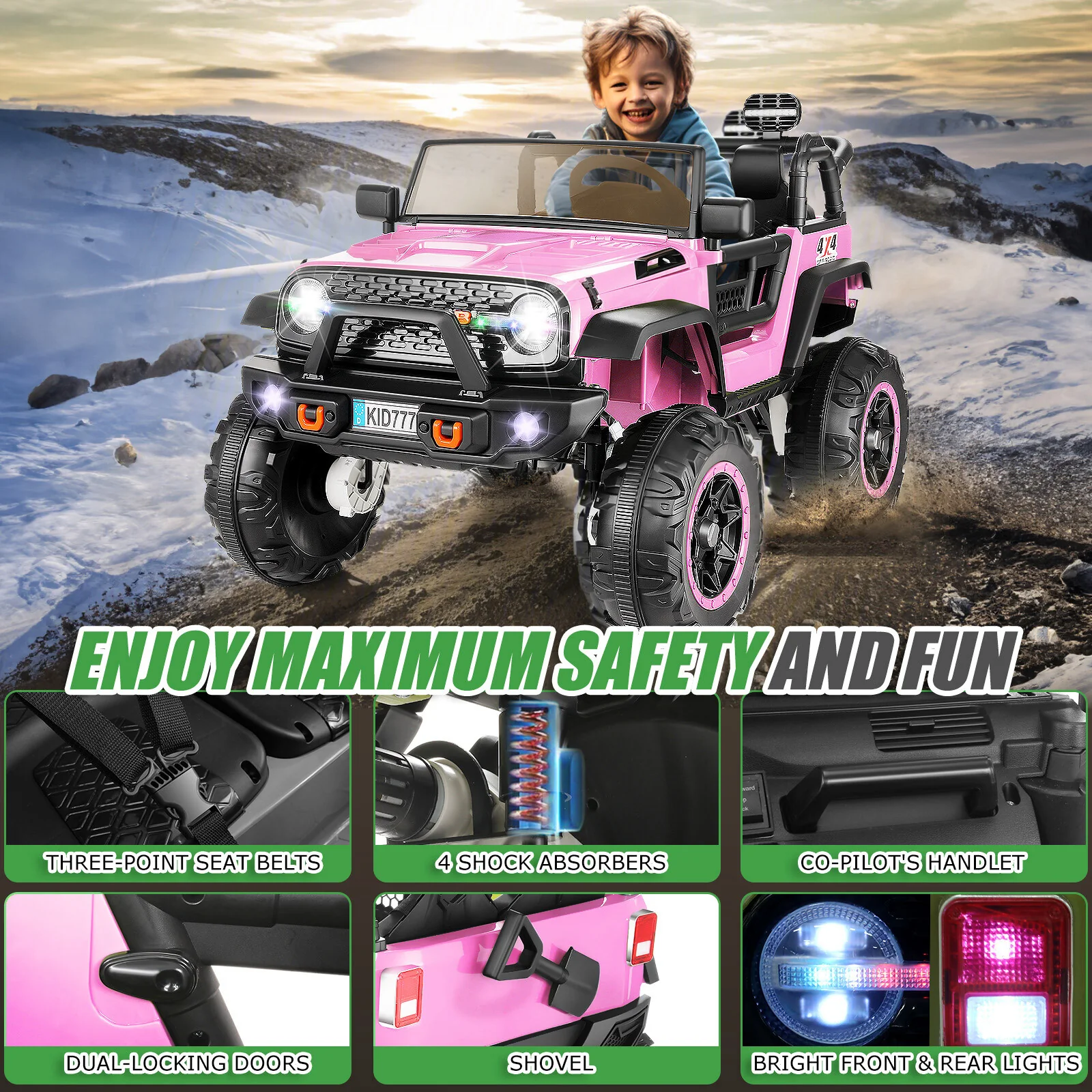 2-Seater 24V 400W Kids Electric Ride-On Truck with Remote Control - Image 13
