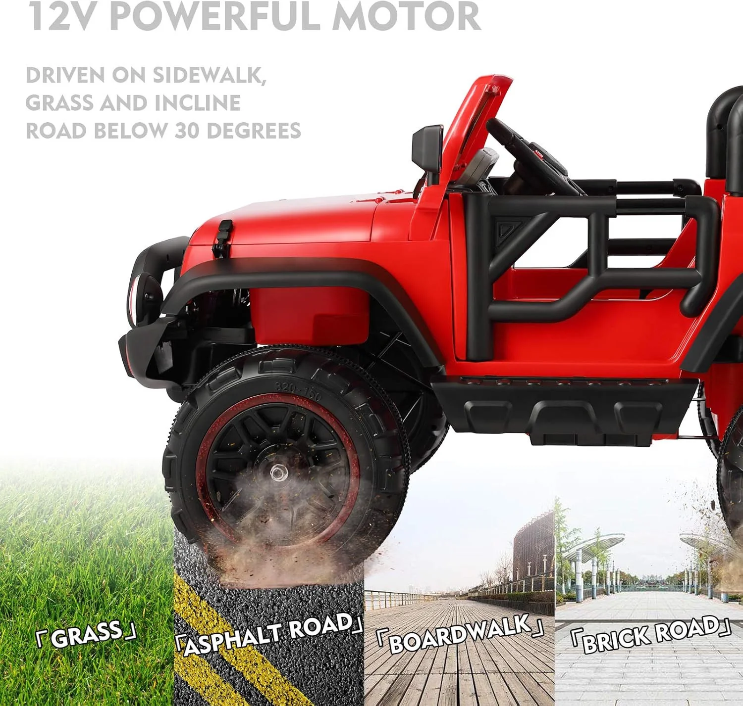 2-Seater 12V Electric Ride-On Truck and Car with Parental Remote Control and Protective Cover for Kids - Image 9