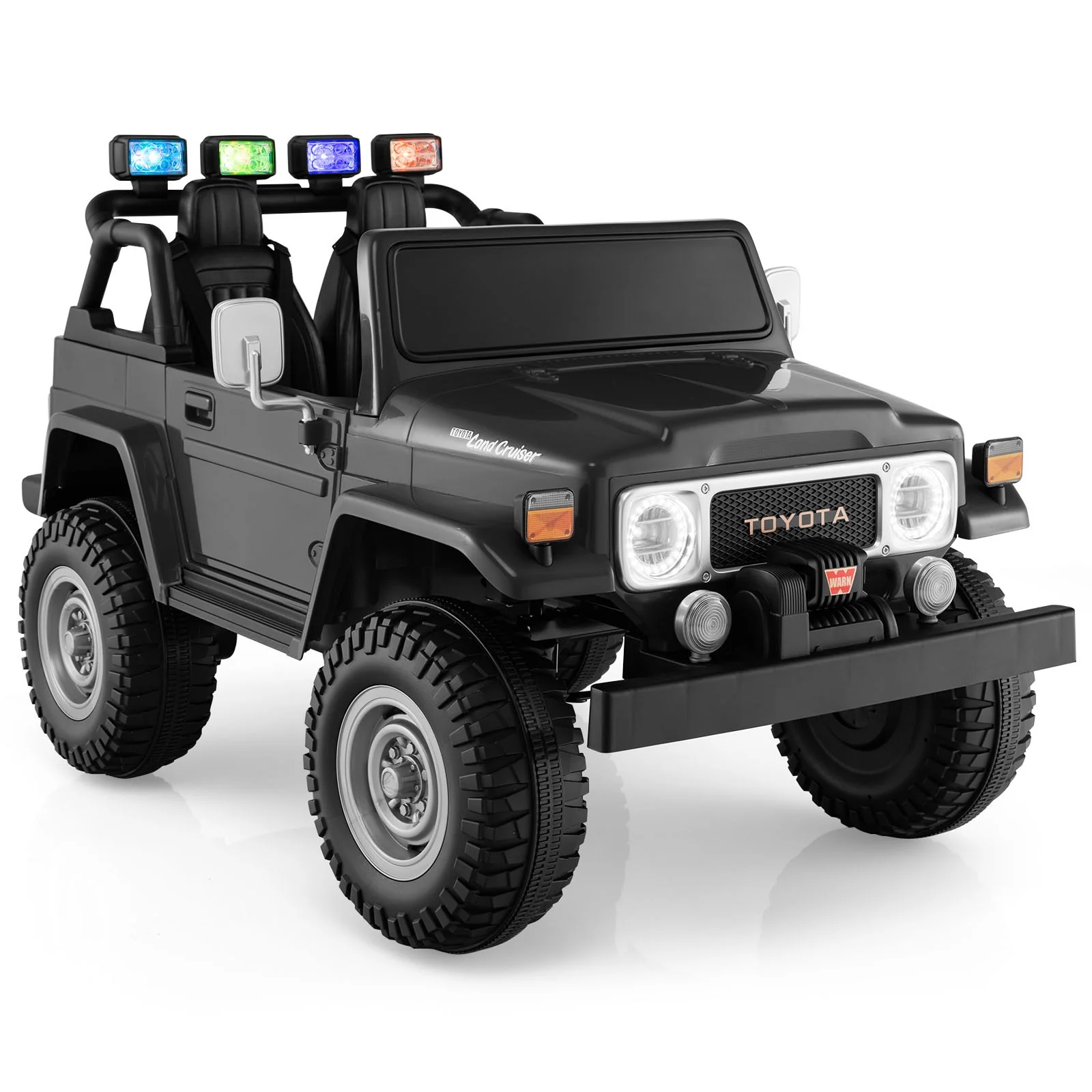 2-Seater 12V Ride-On RC Truck Car with Laser Light and Music Licensed Toyota FJ40 - Image 11