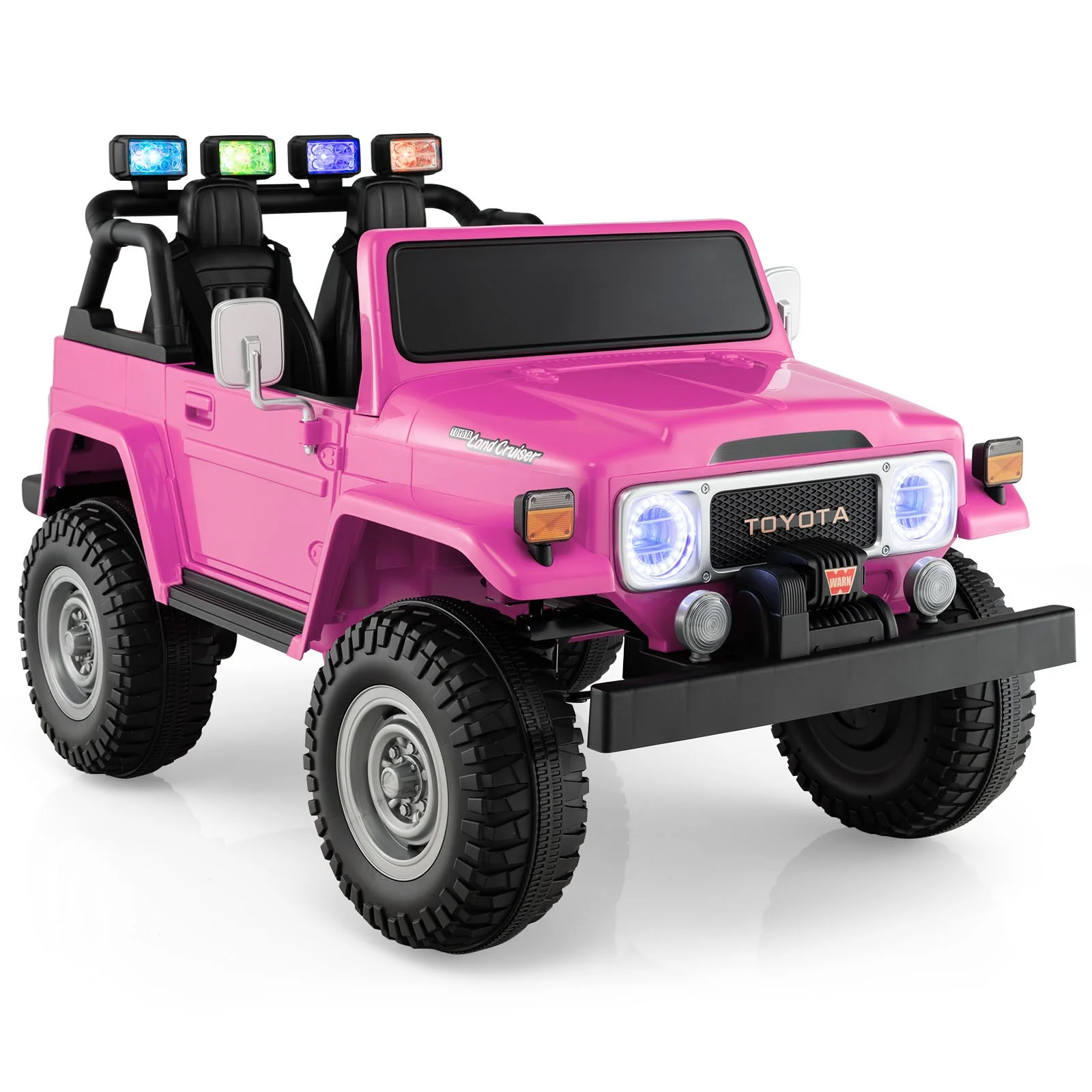 12V 2-Seater Ride-On RC Truck Car with Laser Light and Music Licensed Toyota FJ40 - Image 11