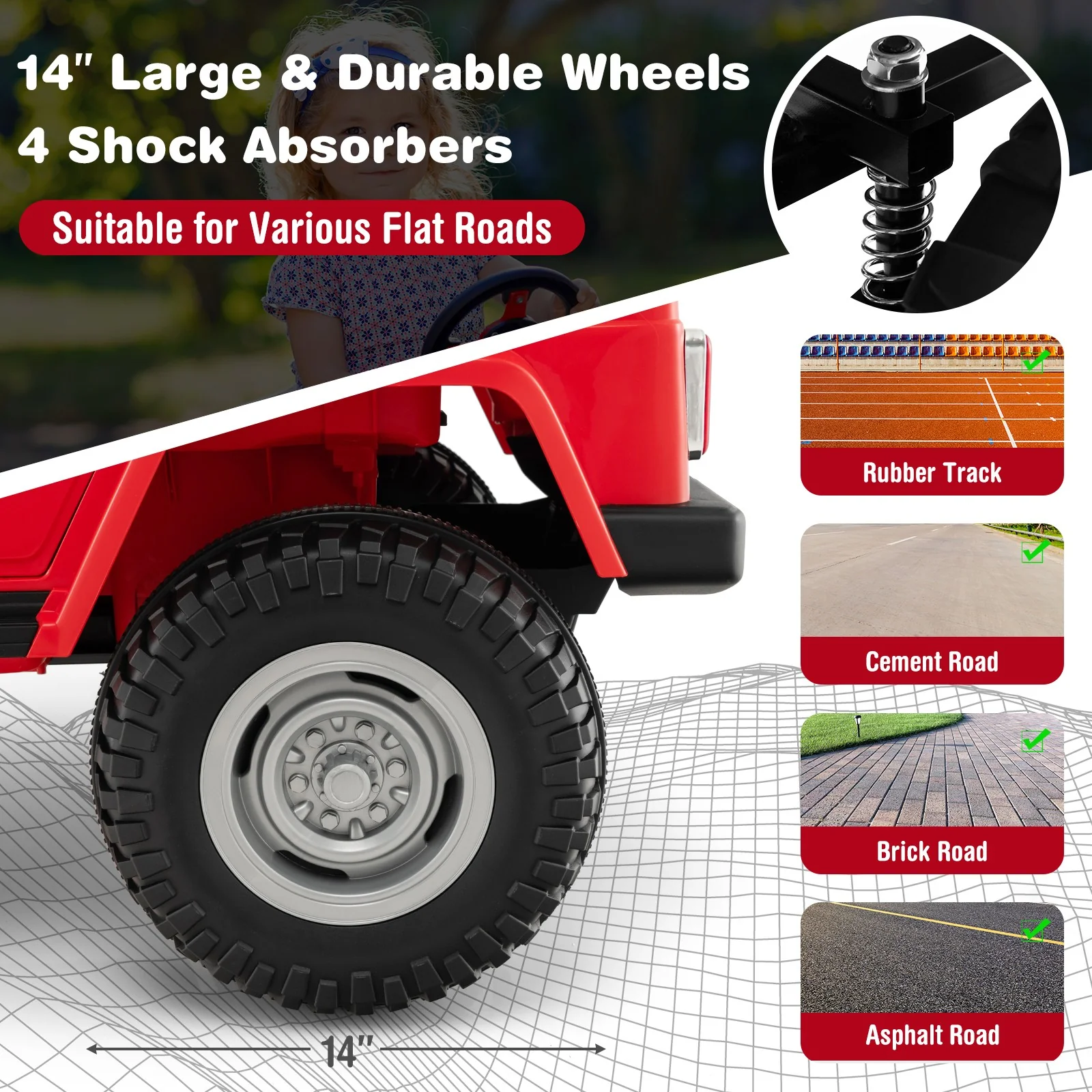 2-Seater 12V Licensed Toyota FJ40 Ride-On Truck with RC, Laser Light, and Music - Image 7