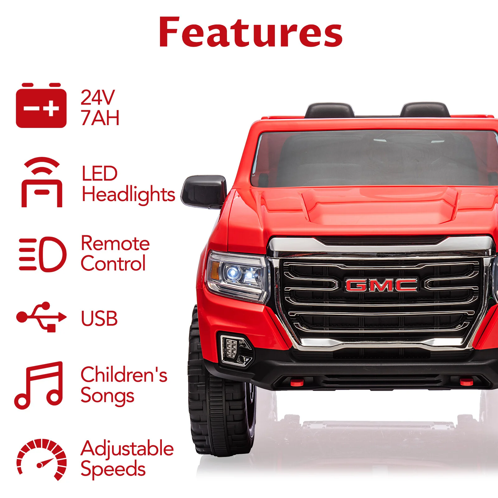 2-Seater Electric Ride-On Truck Car with 24V Battery and Dual 200W Motors - Image 5