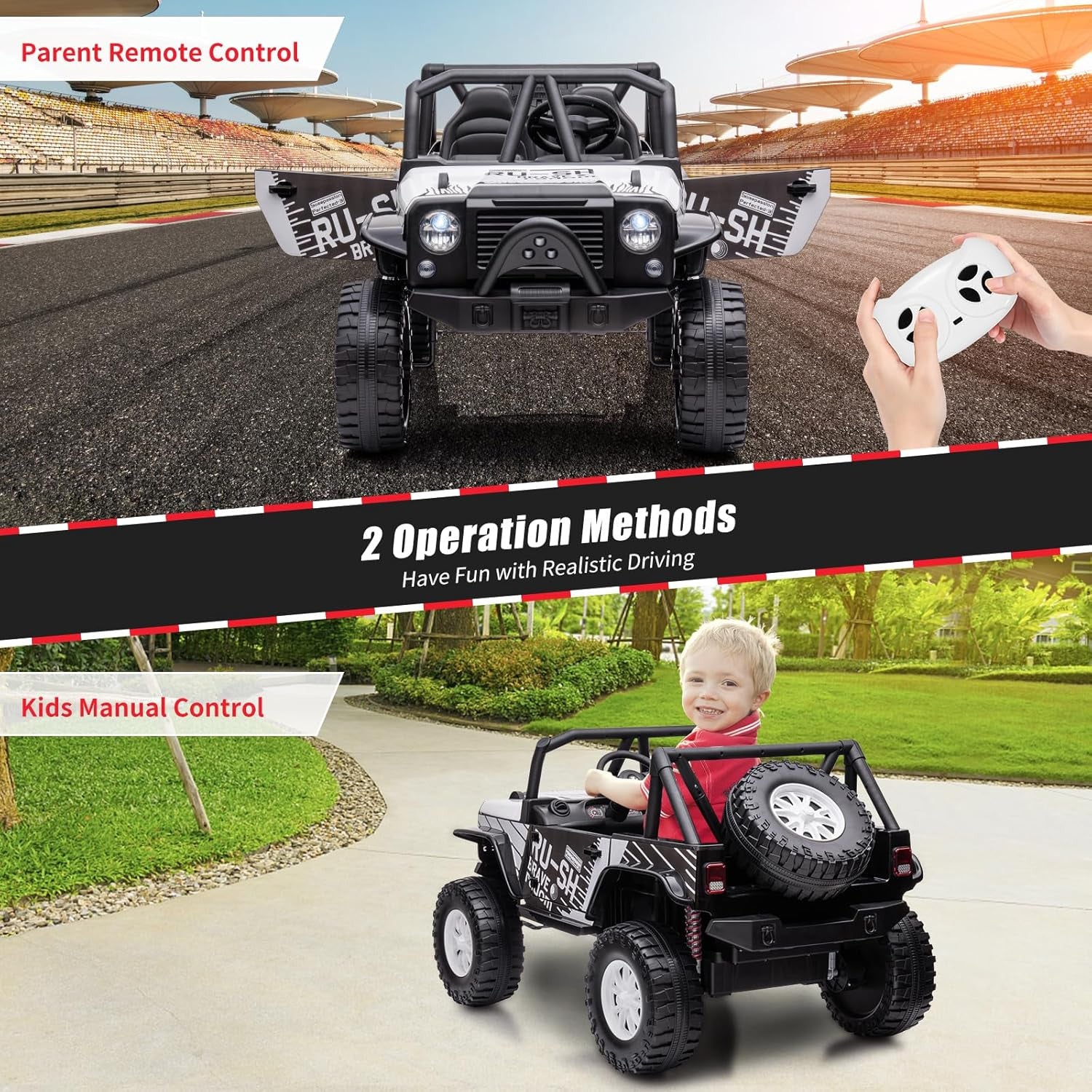 2-Seater 24V Battery-Powered Kids Ride-On Truck Car with Remote Control - Image 7