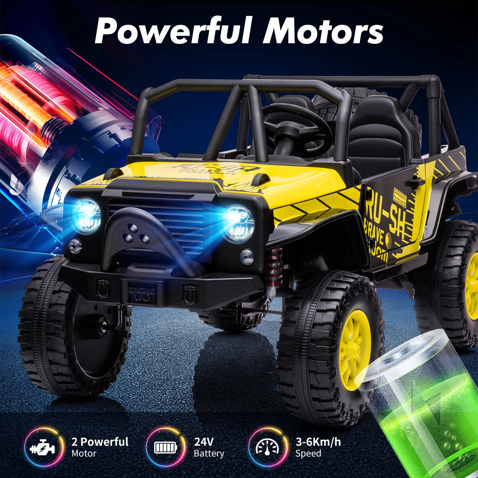 2-Seater Electric Ride-On Truck Car with 24V Battery and Remote Control - Image 17