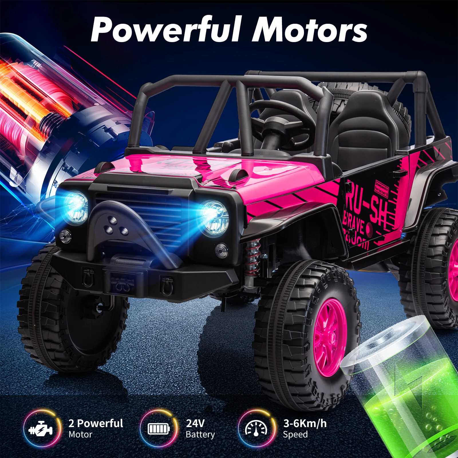 2-Seater Electric Ride-On Truck Car with 24V Battery and Remote Control - Image 23