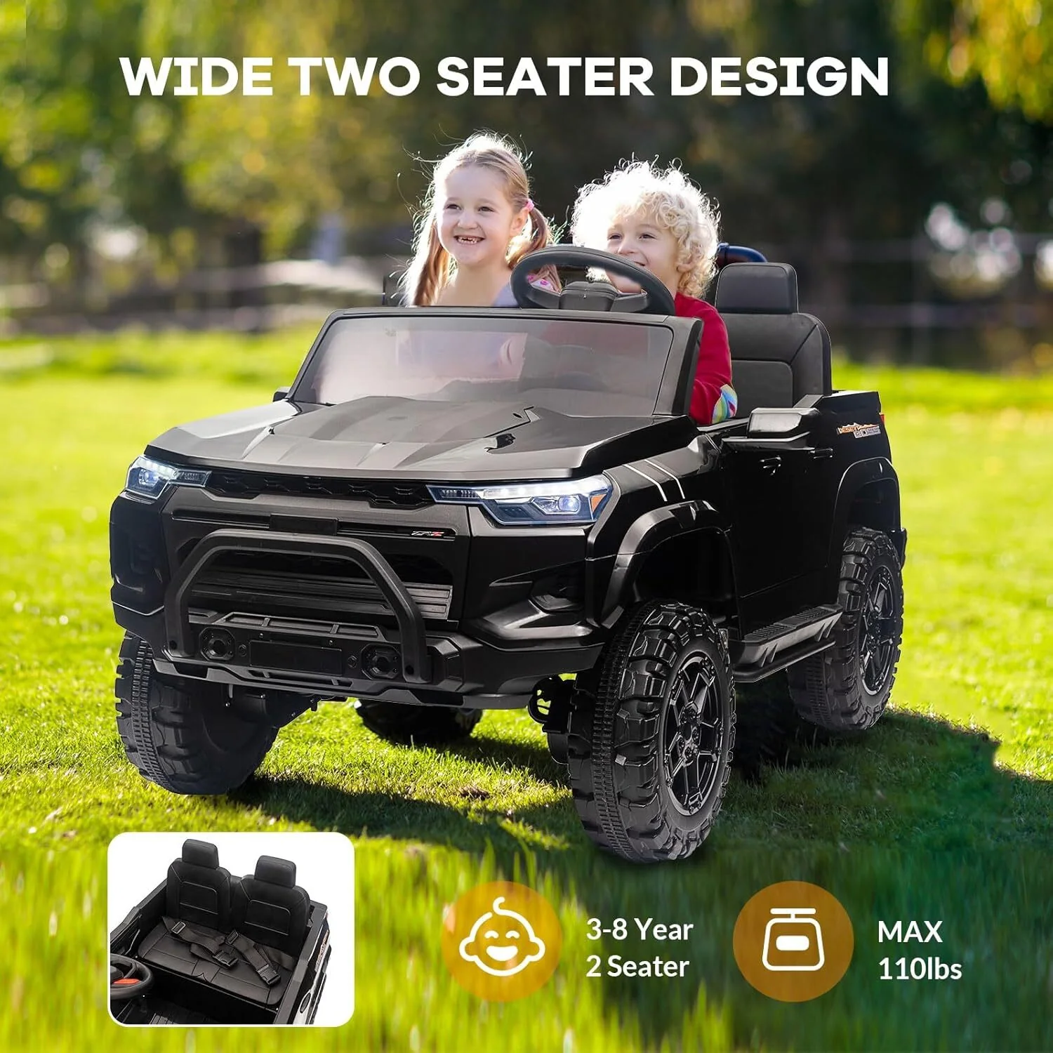2-Seater Ride-On Truck for Kids 24V Battery Powered Vehicle with Remote Control - Image 10