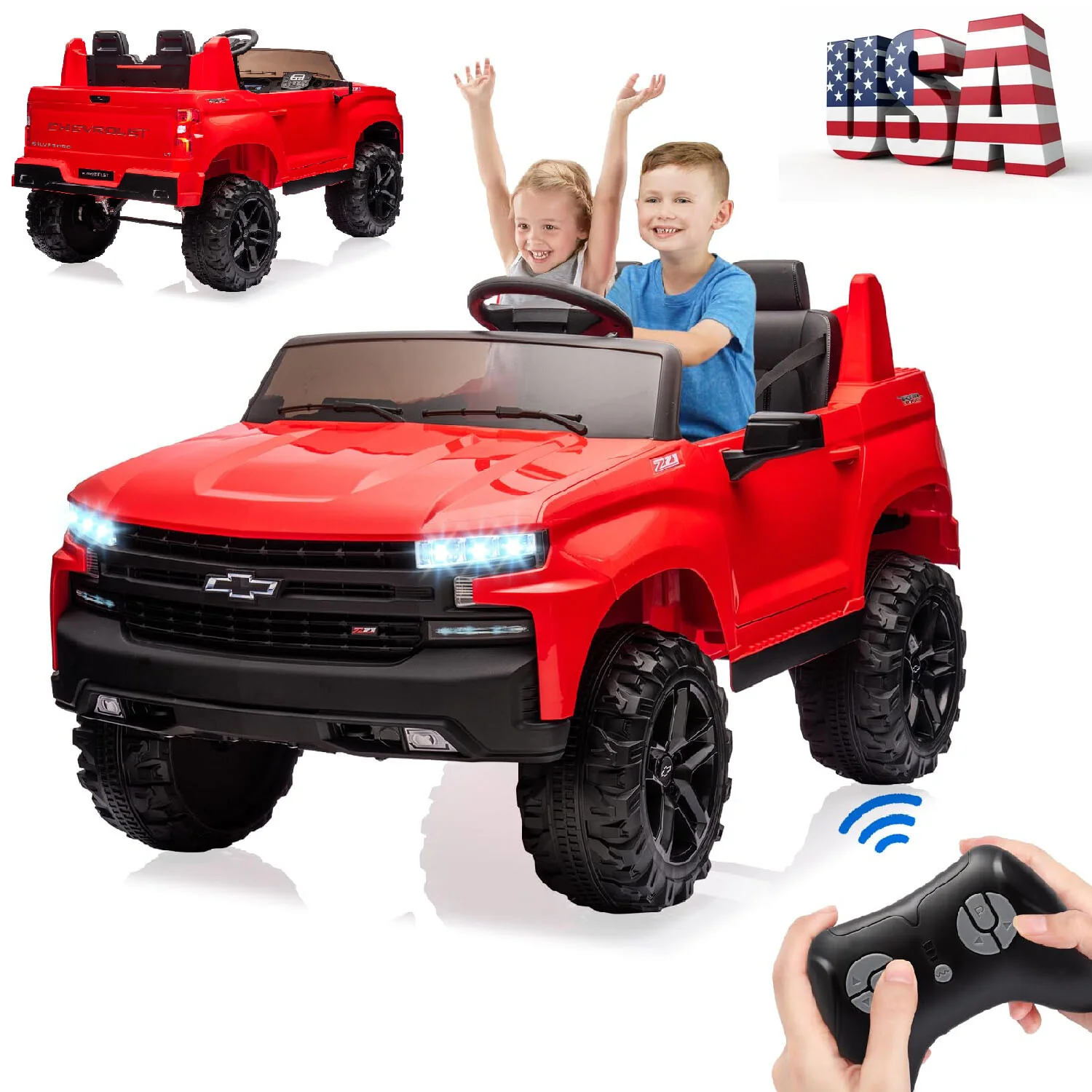 2-Seater Electric Ride-On Truck for Kids 24V Battery Powered Toy Car - Image 3