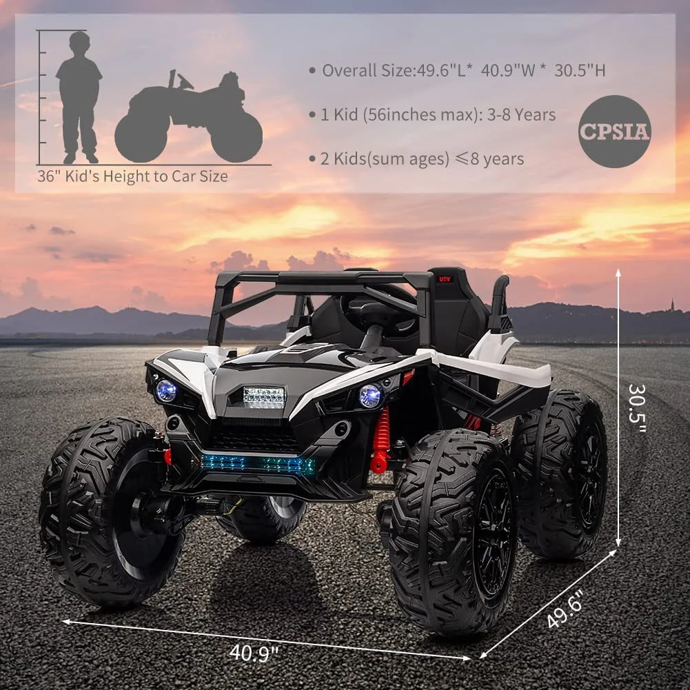 2-Seater 24V Electric Ride-On UTV Car for Kids with Music, Horn, and Remote Control - Image 5