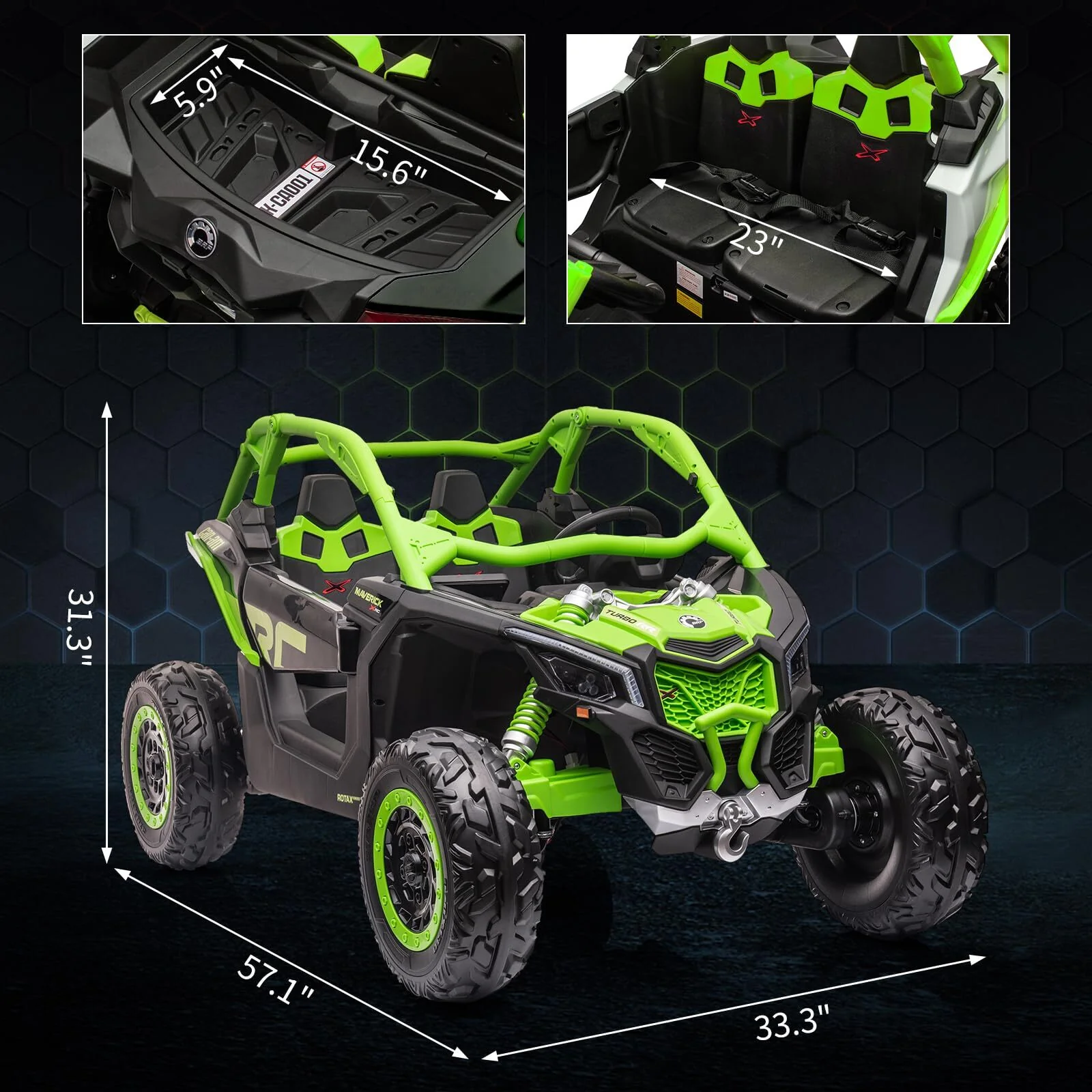 2-Seater Licensed Electric Can-Am Off-Road 4WD Ride-On UTV Car for Kids - Image 5