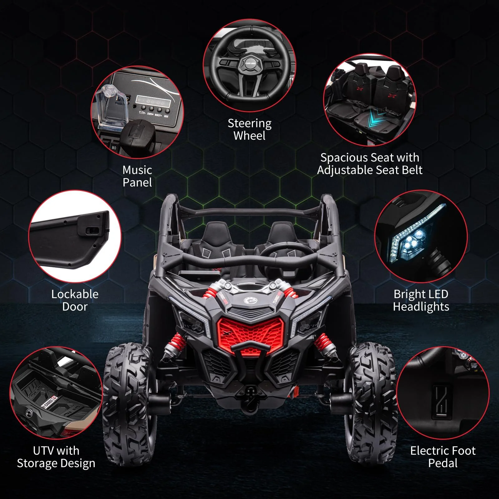 2-Seater Electric Licensed Can-Am Off-Road Ride-On UTV Car Toy for Kids - Image 12