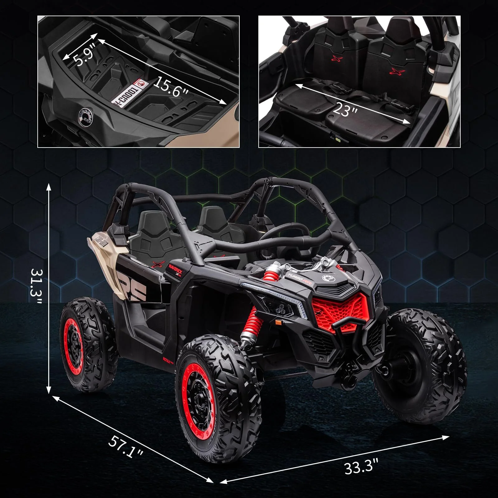 2-Seater Electric Licensed Can-Am Off-Road Ride-On UTV Car Toy for Kids - Image 15