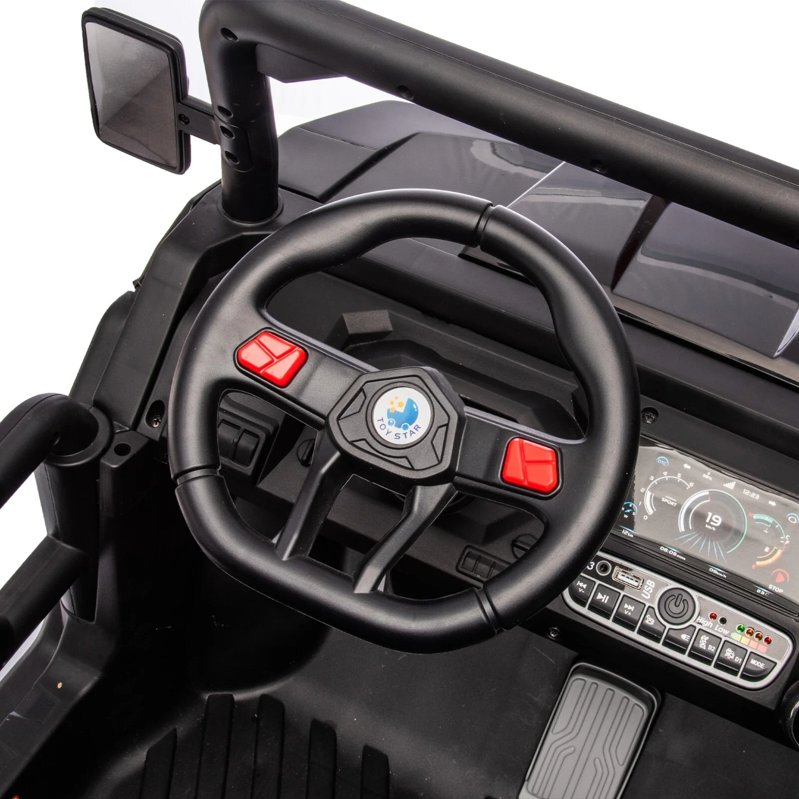 2-Seater Electric Ride-On UTV Vehicle with Remote Control and Non-Slip Black Design - Image 14