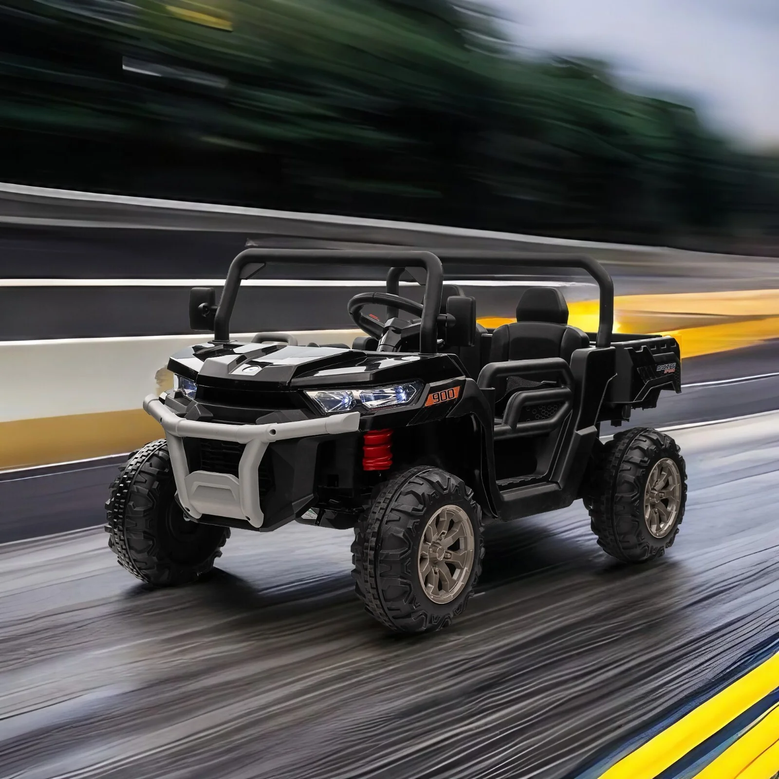 2-Seater Electric Ride-On UTV Vehicle with Remote Control and Non-Slip Black Design - Image 24