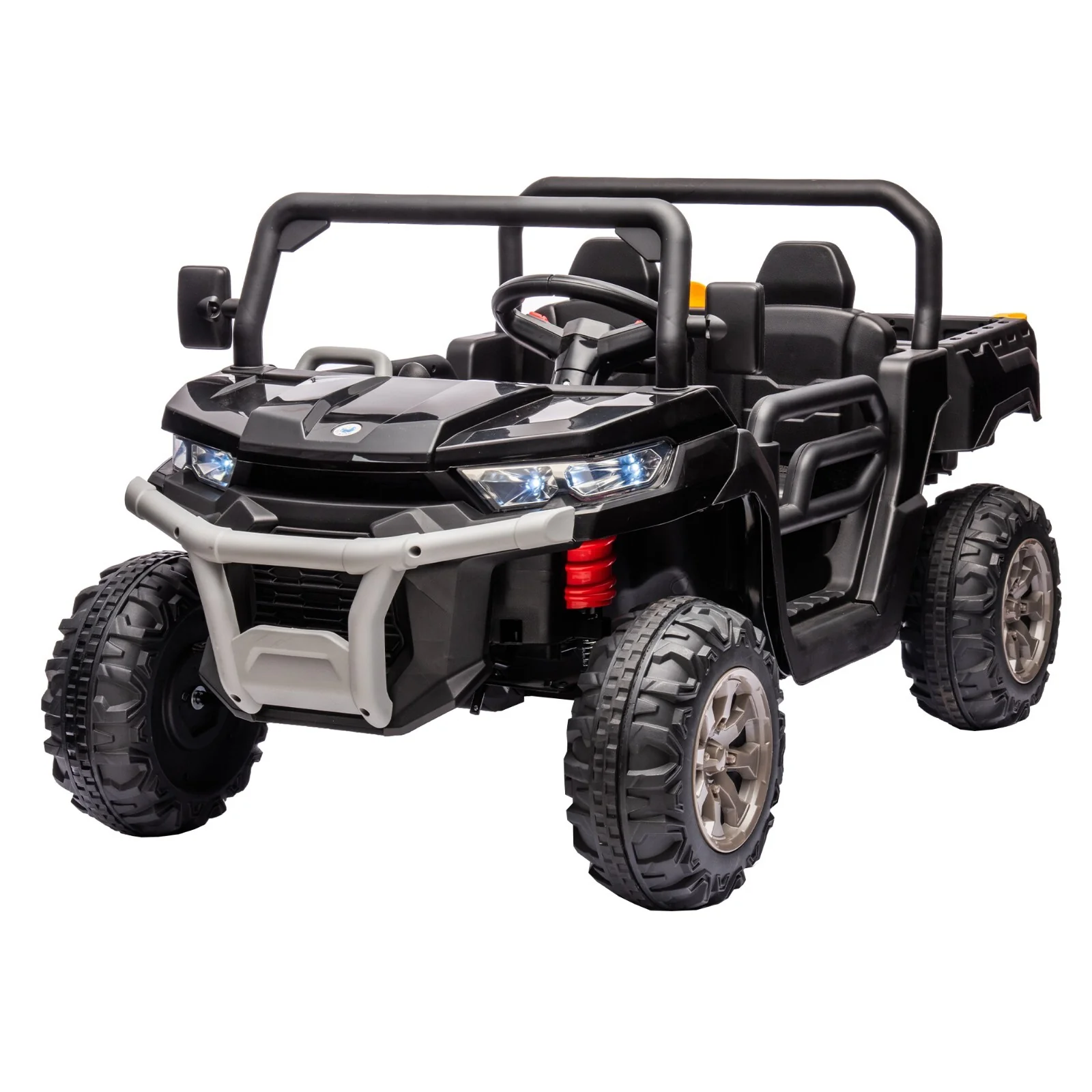 2-Seater Electric Ride-On UTV Vehicle with Remote Control and Non-Slip Black Design - Image 4