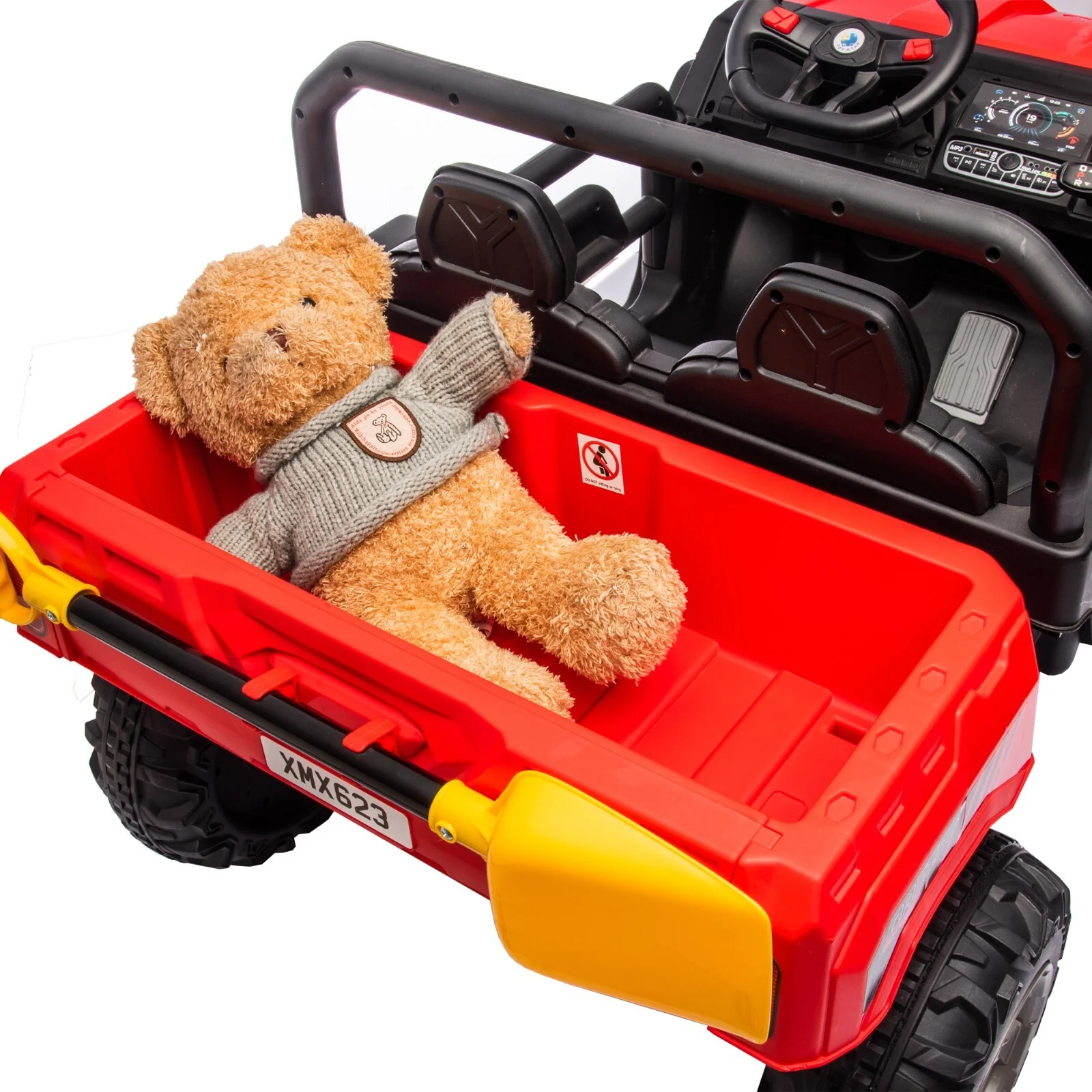 2-Seater Electric Ride-On UTV with Remote Control and Non-Slip Wheels Black and Red - Image 10