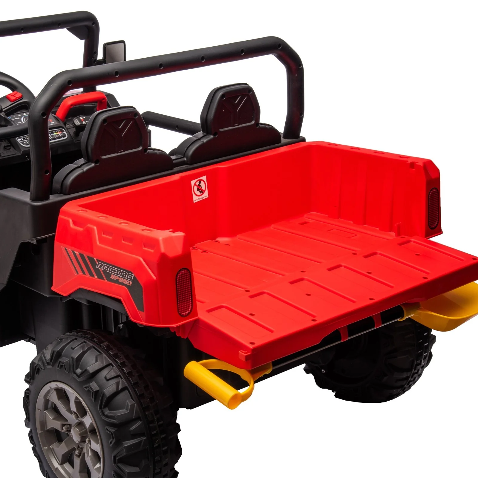 2-Seater Electric Ride-On UTV with Remote Control and Non-Slip Wheels Black and Red - Image 11