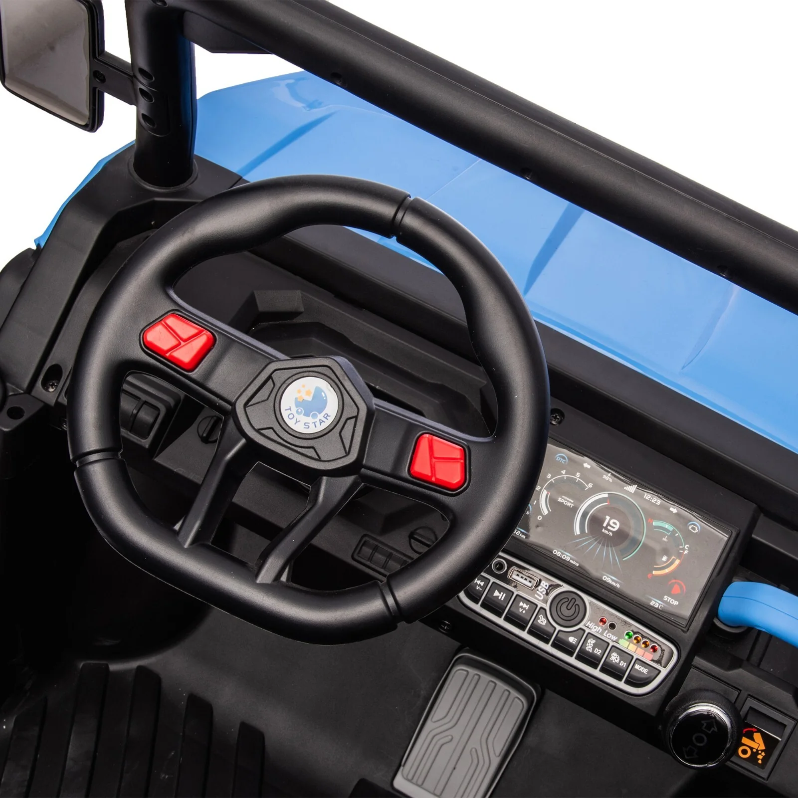 2-Seater Blue Electric Ride-On UTV with Remote Control and Non-Slip Tires - Image 13