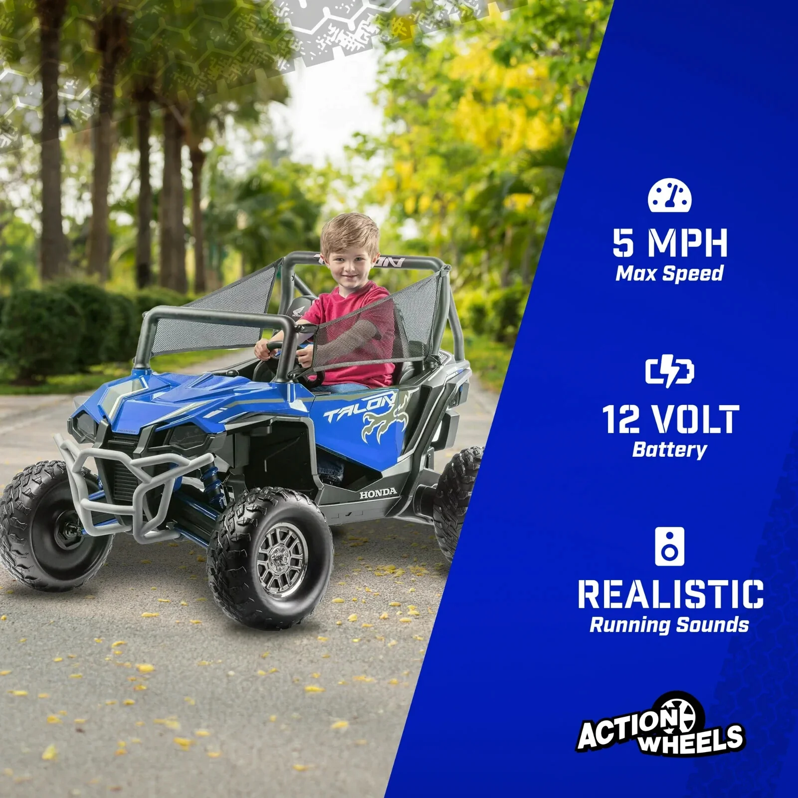 12V Battery-Powered 2-Seater Talon All-Terrain UTV Ride-On for Ages 3+ - Image 3