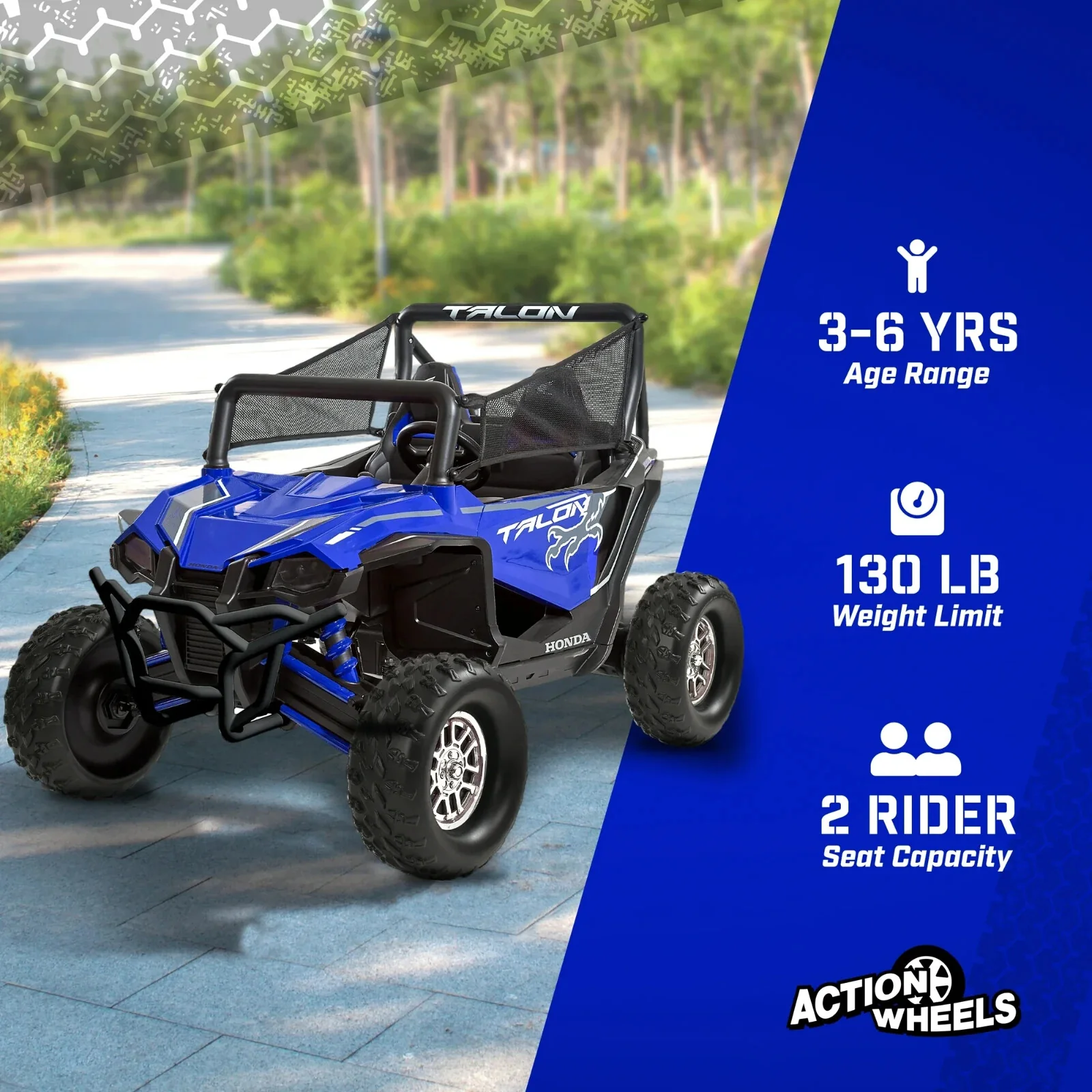 12V Battery-Powered 2-Seater Talon All-Terrain UTV Ride-On for Ages 3+ - Image 4