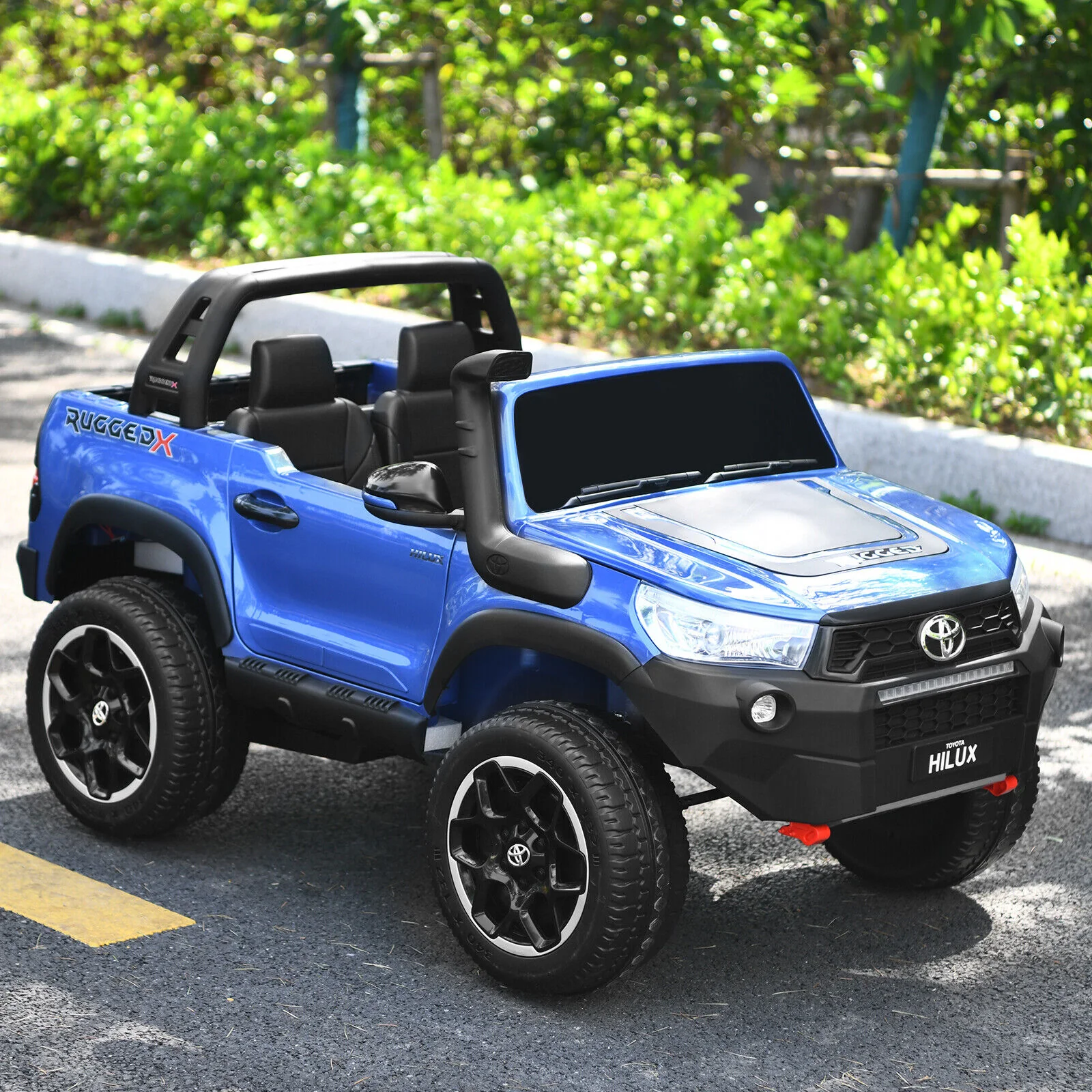 2-Seater Toyota Hilux Ride On Truck Car with Remote Control - Blue - Image 3