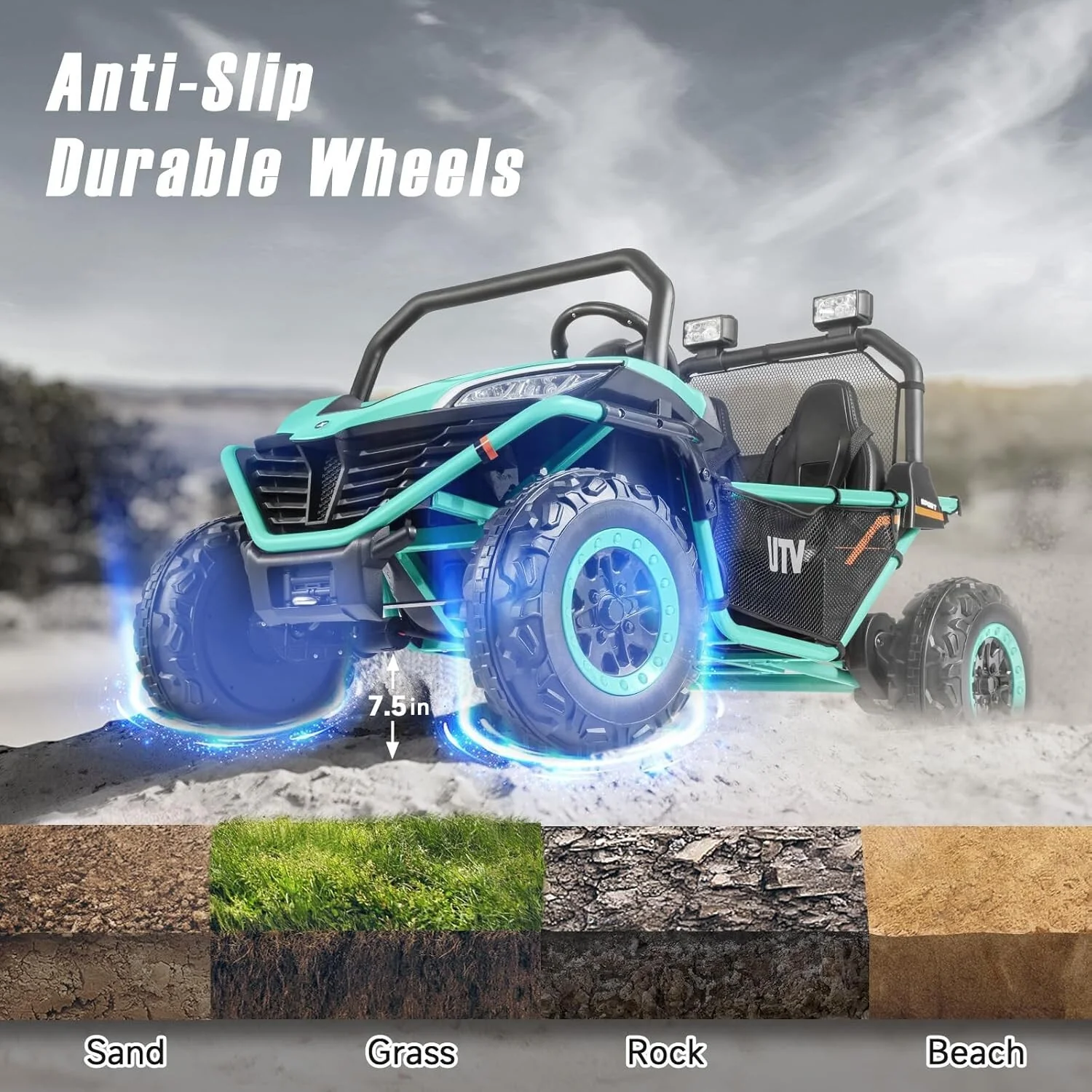 12V Electric 2-Seater XL Kids Off-Road UTV Ride-On Car with Bluetooth Music - Image 5