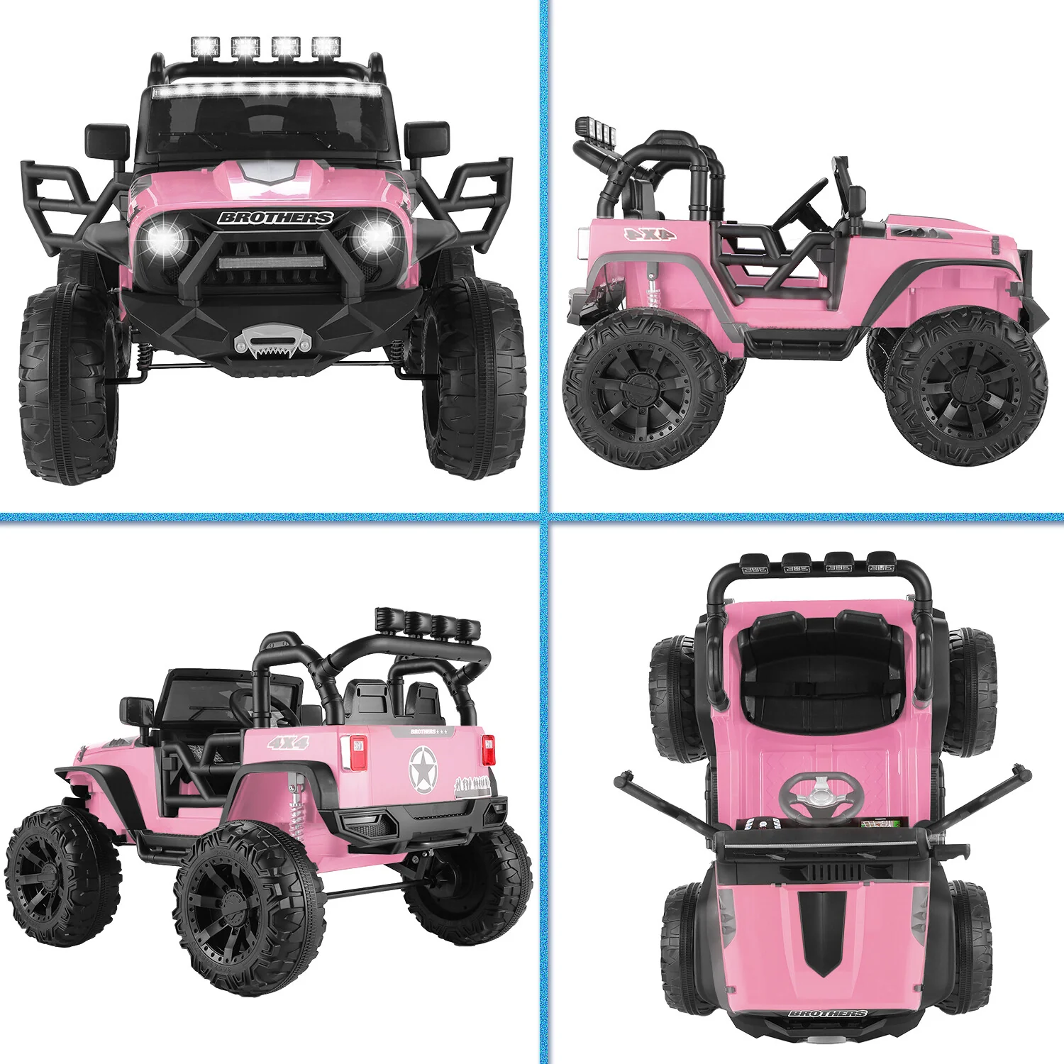 24V 2-Seater Kids Ride-On Truck with Power Wheels, Remote Control, and LED Lights - Image 19
