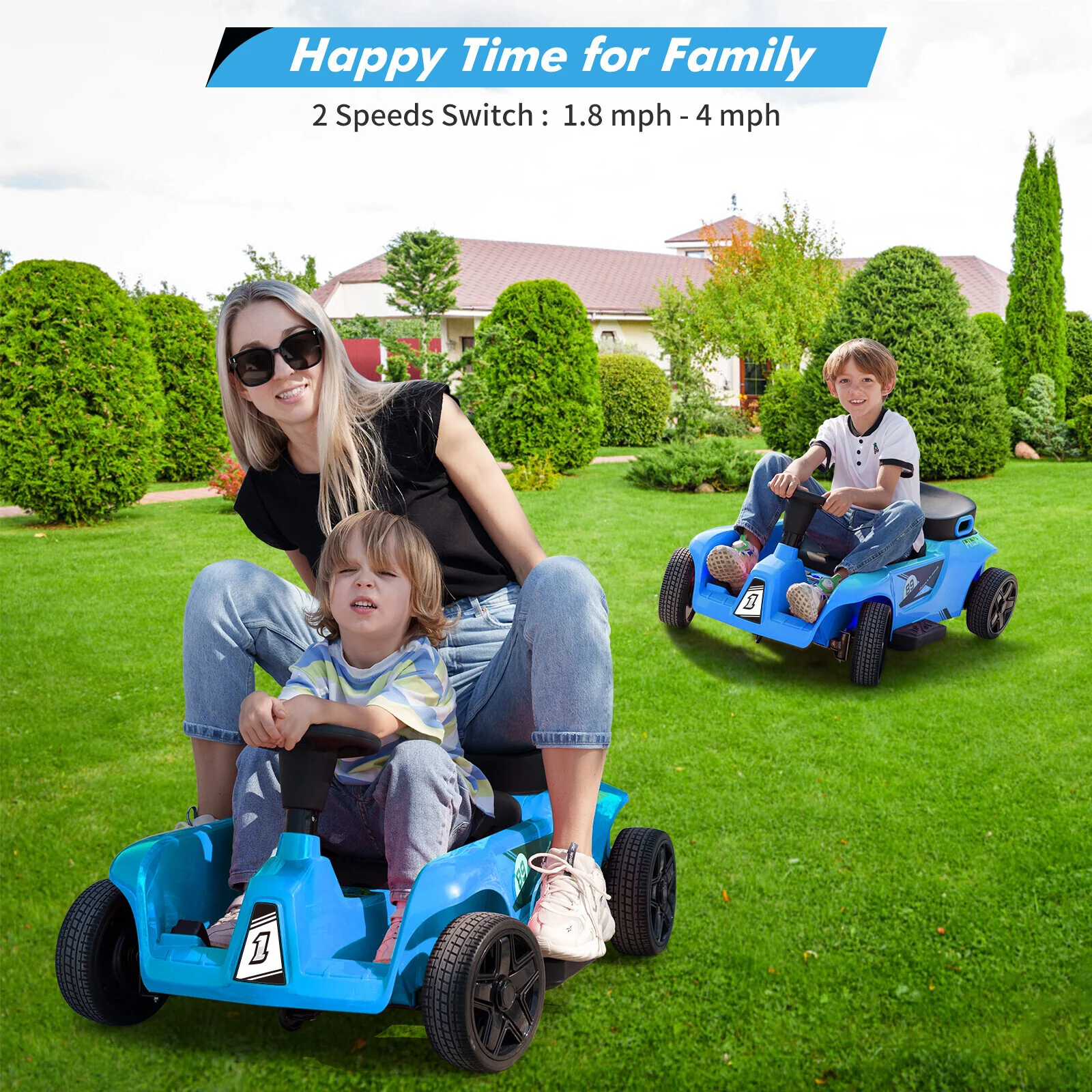 Electric 2-Seater 4-Wheel Ride-On Toy for Kids with Dual Driver Modes and Remote Control - Image 10