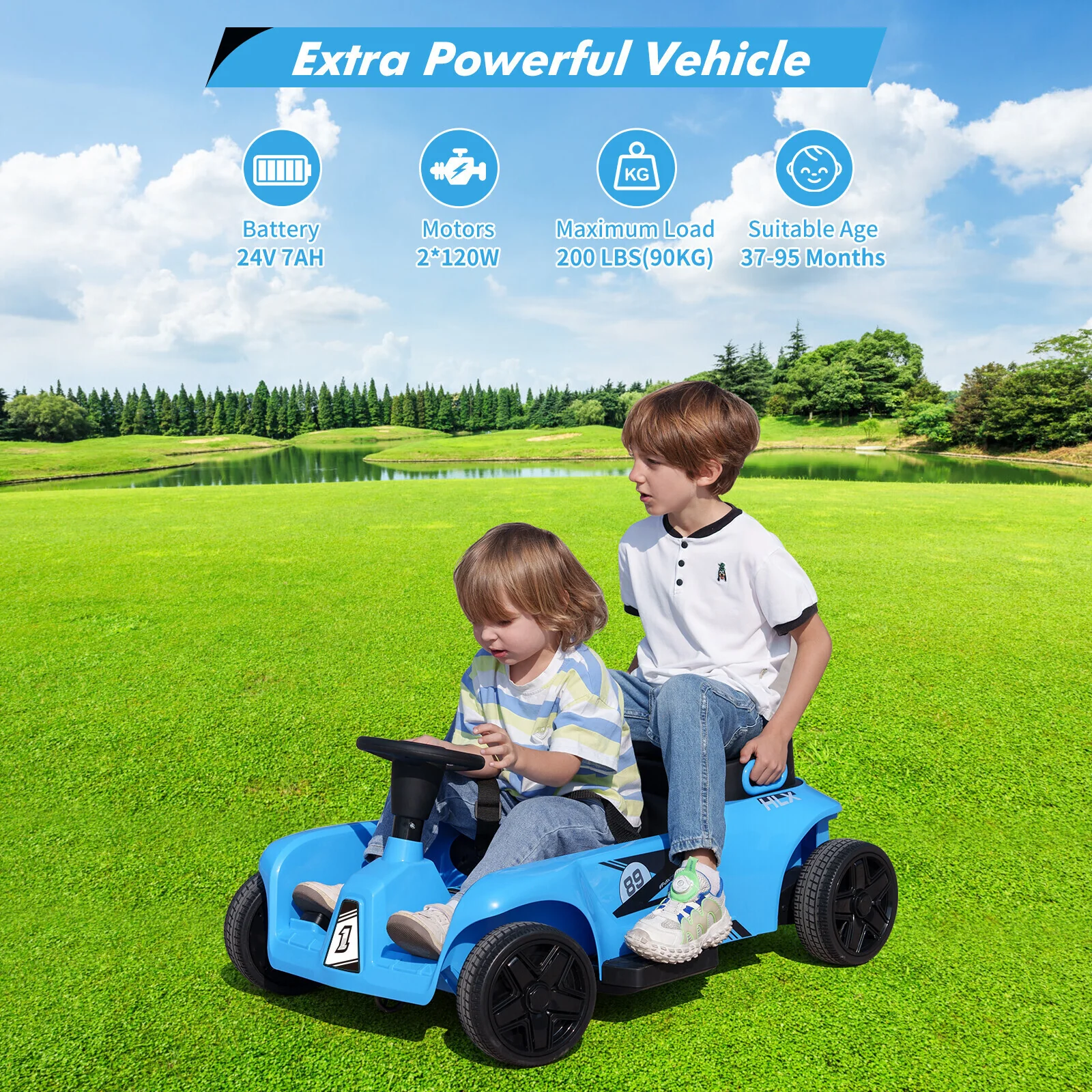 Electric 2-Seater 4-Wheel Ride-On Toy for Kids with Dual Driver Modes and Remote Control - Image 11