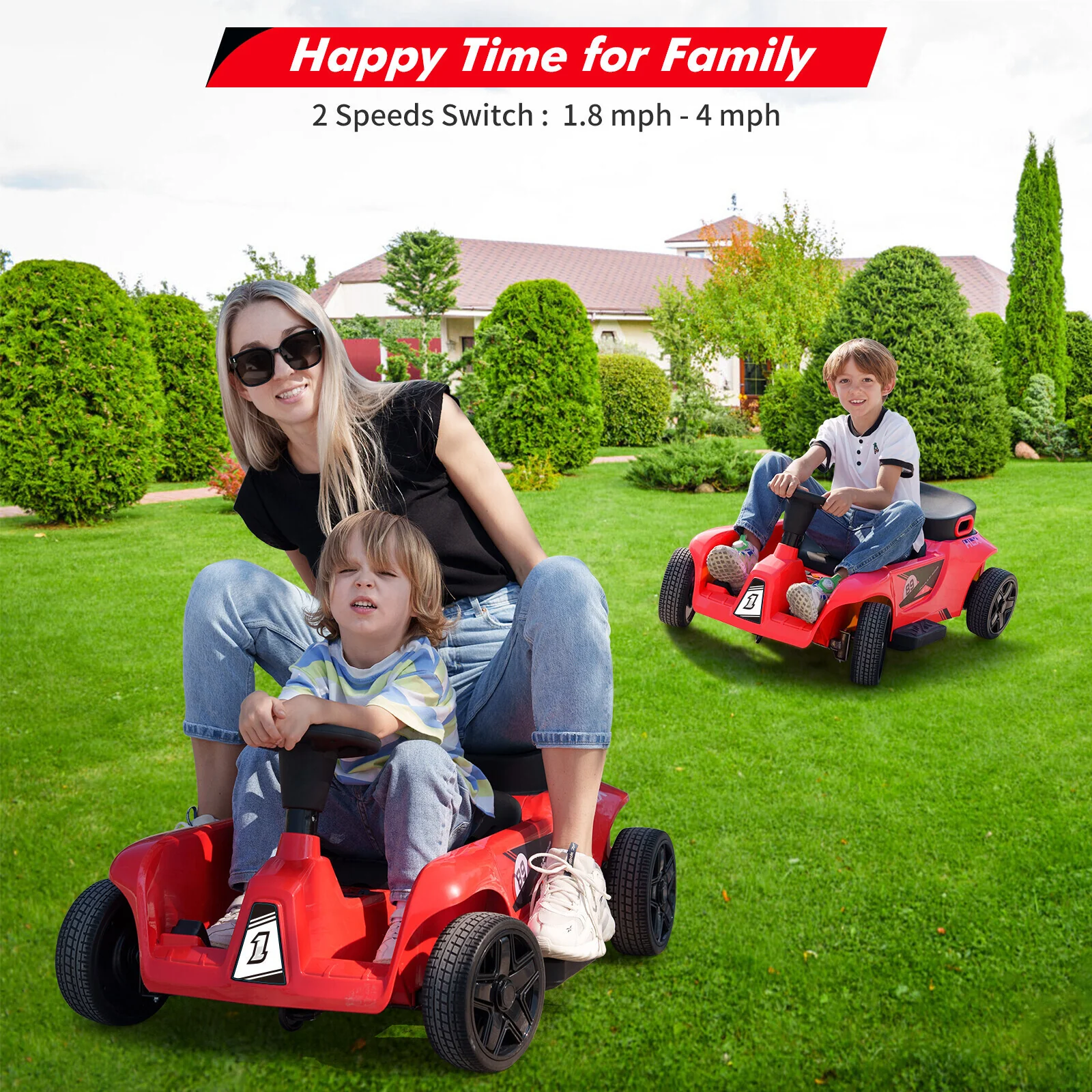 Electric 2-Seater 4-Wheel Ride-On Toy for Kids with Dual Driver Modes and Remote Control - Image 17