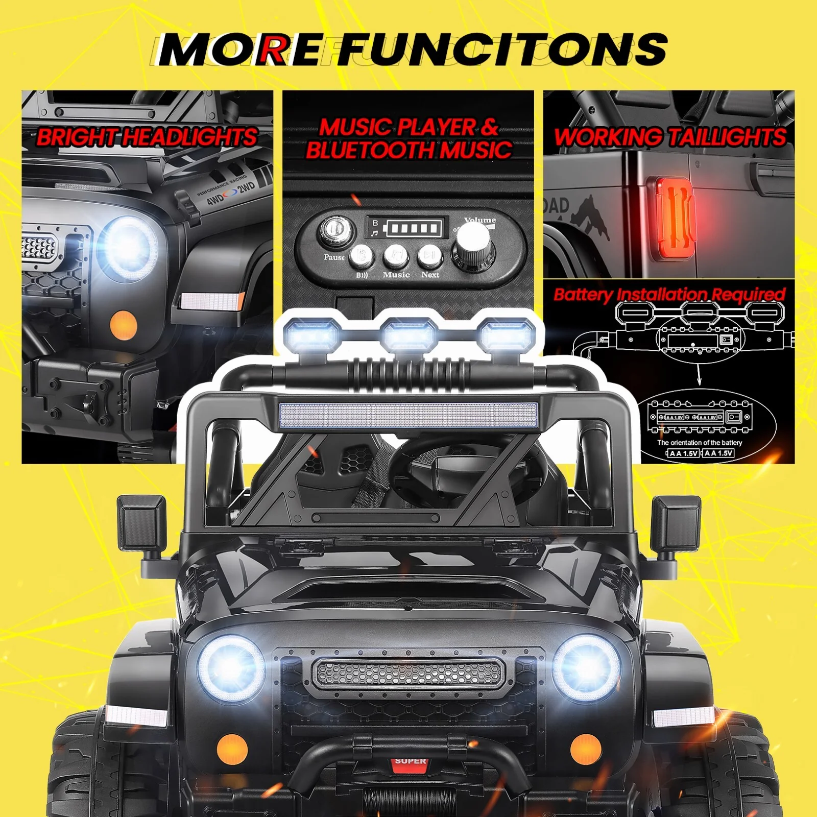 2-Seater 24V Battery-Powered Electric Ride-On Truck for Kids Toy Car - Image 16