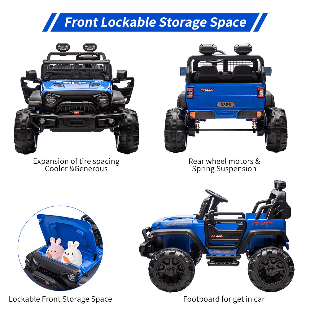 2-Seater 24V Electric Ride-On Truck with Remote Control and LED Lights - Image 18