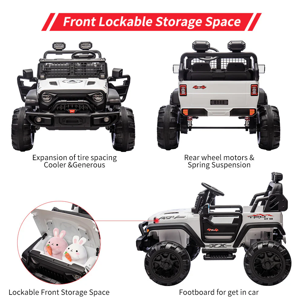 2-Seater 24V Electric Ride-On Truck with Remote Control and LED Lights - Image 23