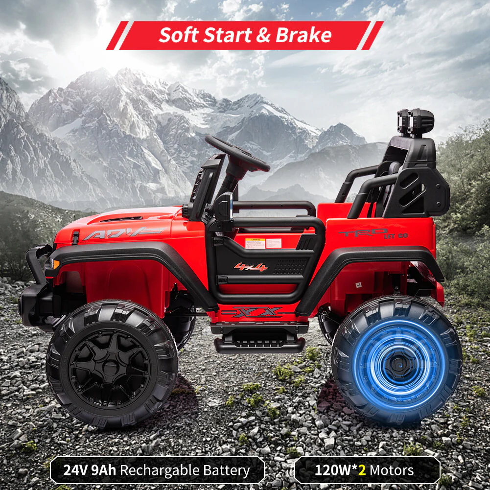 2-Seater 24V Electric Ride-On Truck with Remote Control and LED Lights - Image 9