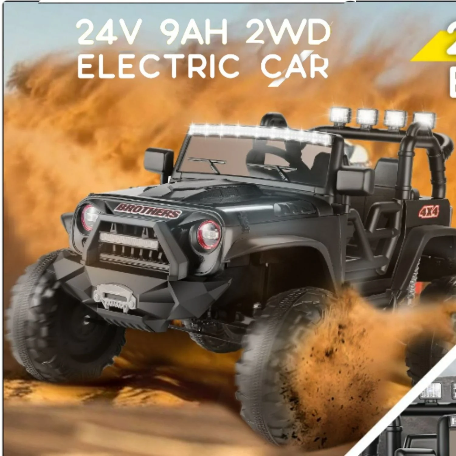 24V 2-Seat Kids Electric Ride-On Truck with Remote Control and Rechargeable Battery - Image 4