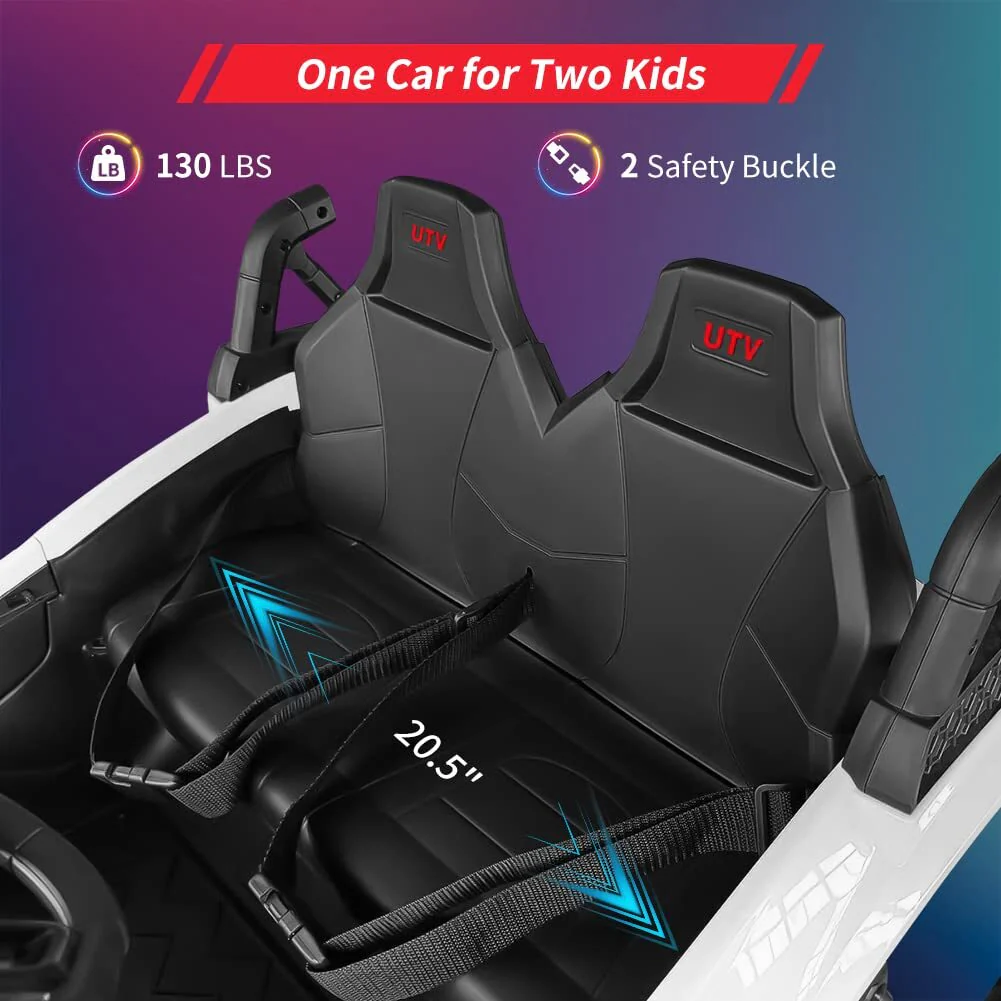 2-Seater 24V Electric Ride-On UTV Car for Kids with LED Lights and Remote Control - Image 11