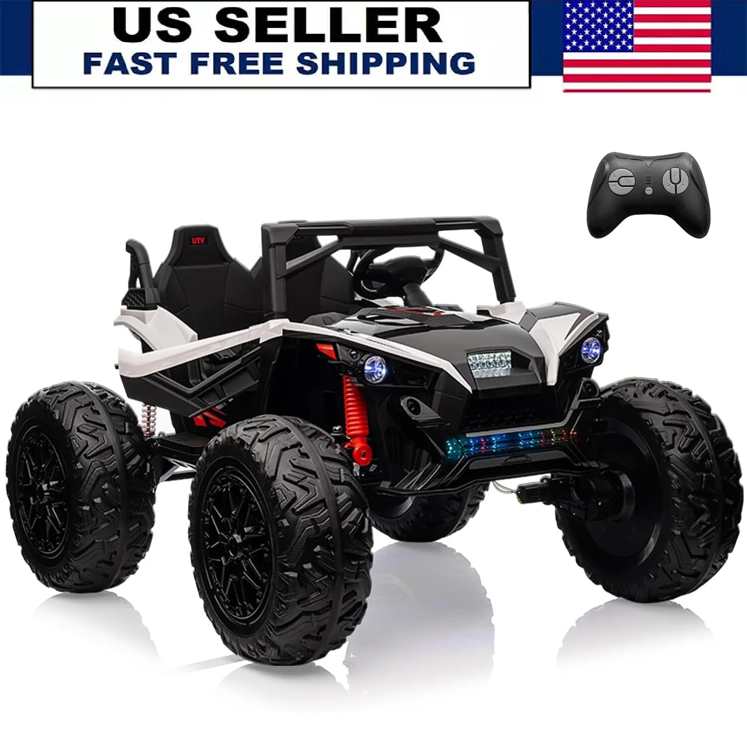 24V 2-Seater Kids Electric Ride-On UTV Truck with Remote Control and LED Lights - Image 16