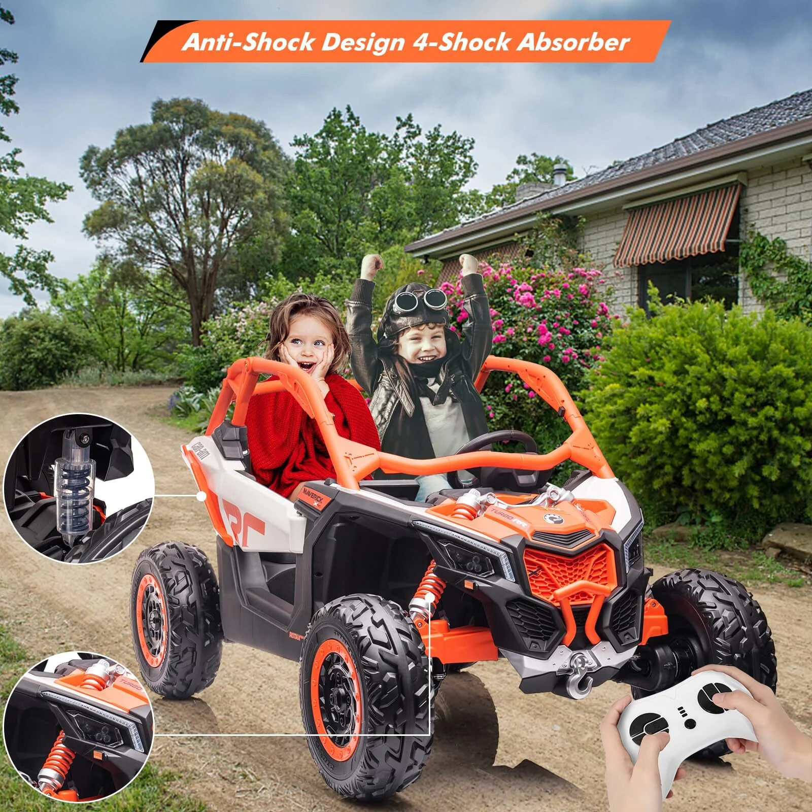 2-Seater 24V Electric Ride-On UTV for Kids Licensed Can-Am 4WD Truck with Remote Control - Image 5