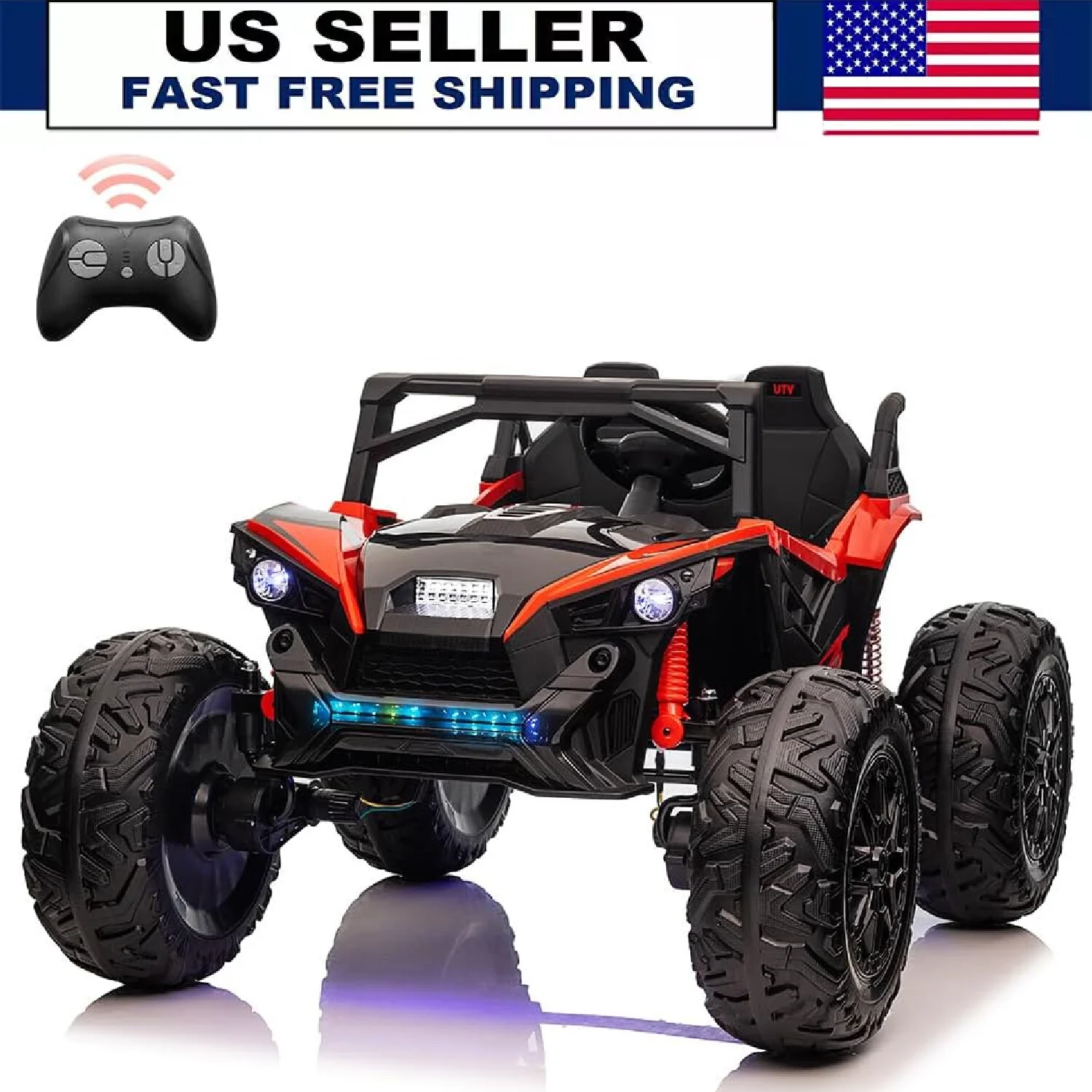 24V 2-Seater Electric Ride-On UTV Truck for Kids with Remote Control, LED Lights, and Music - Image 13