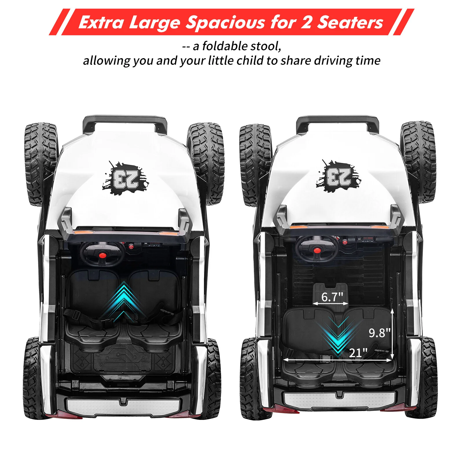 2-Seater Electric Ride-On UTV with Remote Control 24V Battery and 240W Motors - Image 23
