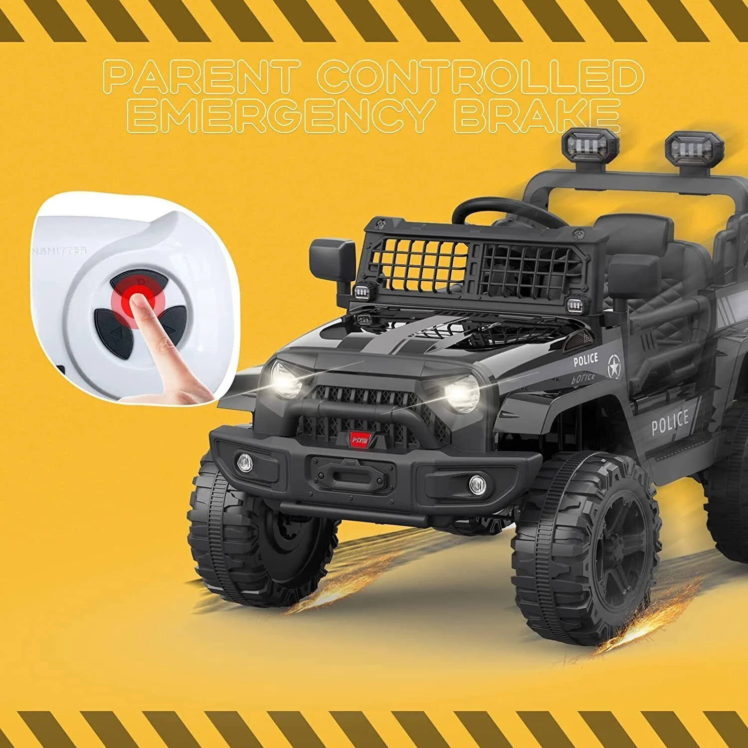 2-Speed Bluetooth Electric Kids Ride-On Truck with LED Lights and Remote Control - 12V US Version - Image 11