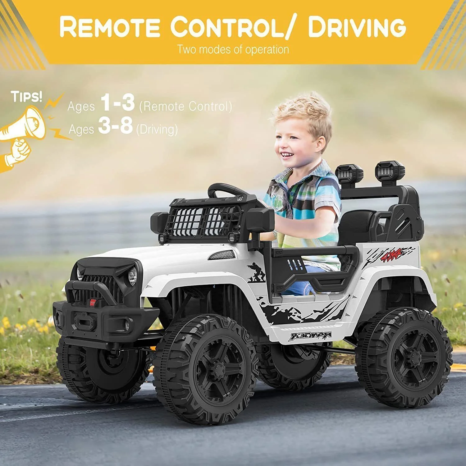 2-Speed Bluetooth Electric Kids Ride-On Truck with LED Lights and Remote Control - 12V US Version - Image 6
