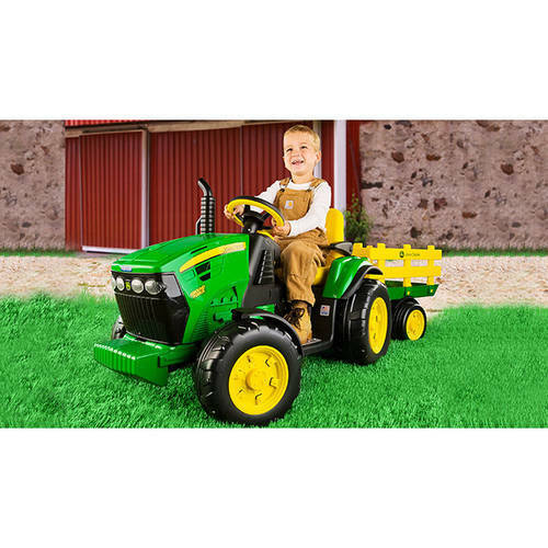 2-Speed Kids Tractor Ride-On Toy Car with FM Radio for Outdoor Play in the Lawn or Backyard - Image 4