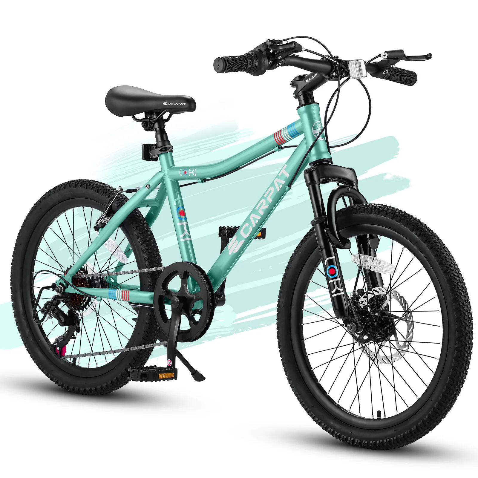 20 Inch Kids Mountain Bike for Boys and Girls Ages 8-12 with 7-Speed Gear