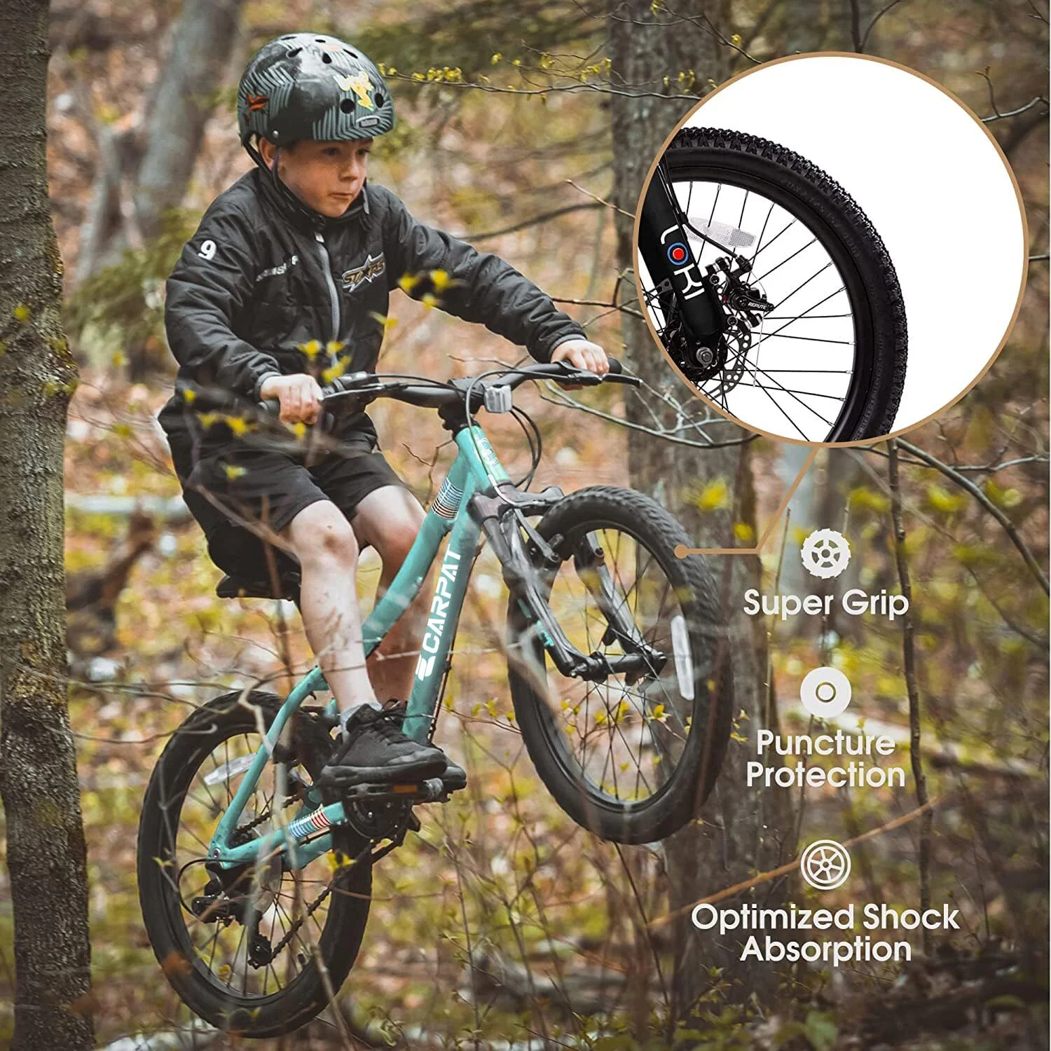 20 Inch Kids Mountain Bike for Boys and Girls Ages 8-12 with 7-Speed Gear - Image 6