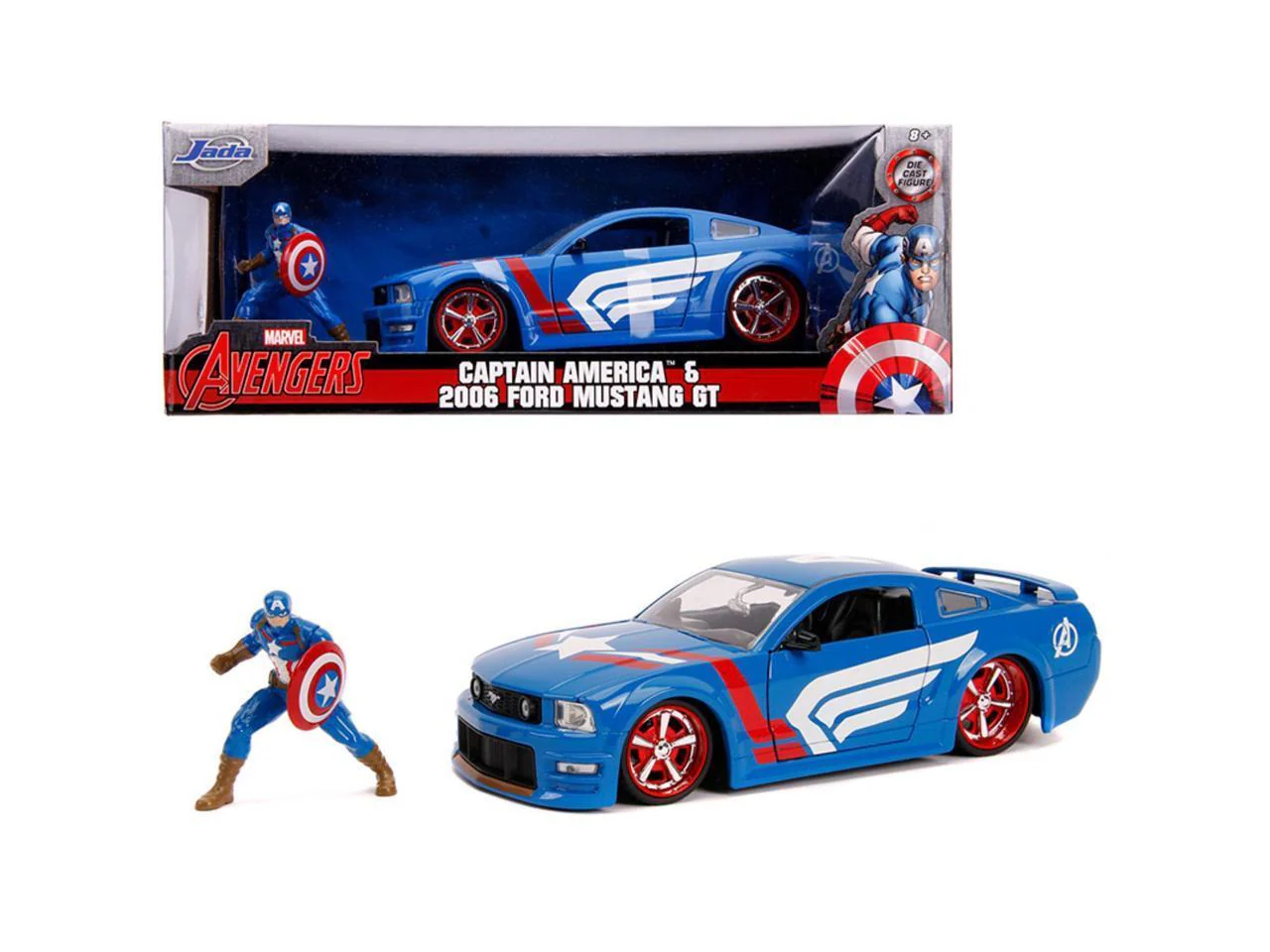 2006 Ford Mustang GT Diecast with Captain America Avengers Figurine Marvel S - Image 4