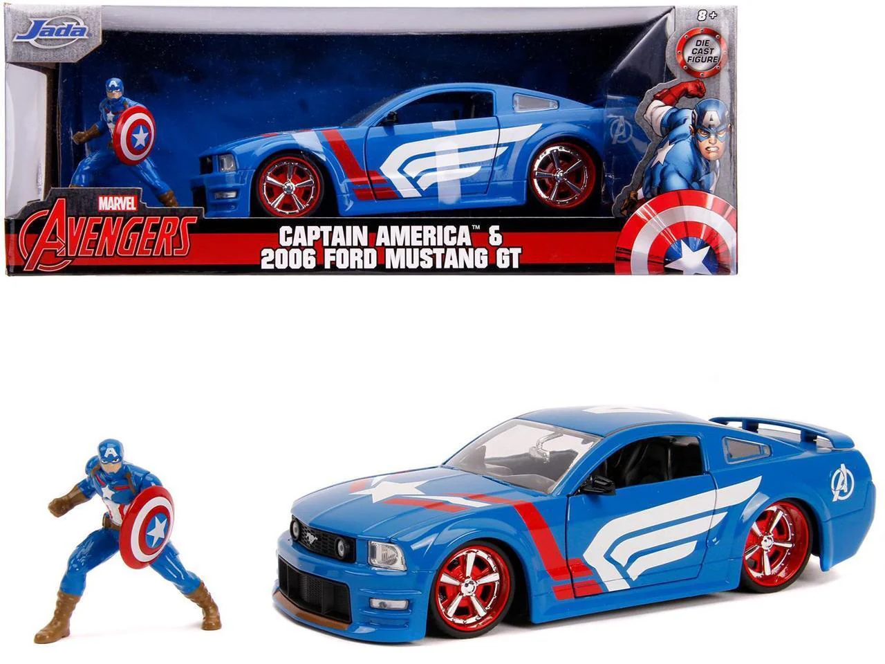 2006 Ford Mustang GT Diecast with Captain America Avengers Figurine Marvel S - Image 5