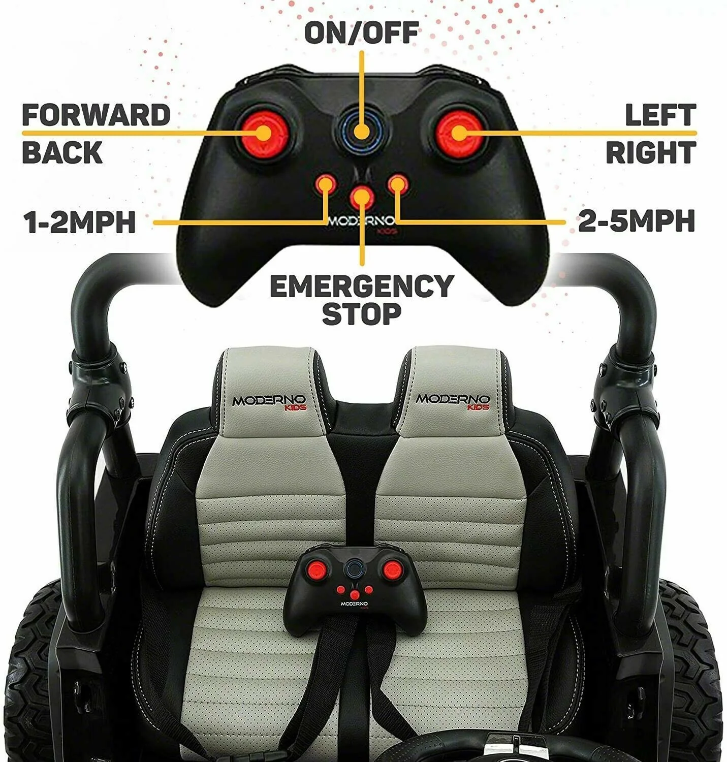 2023 12V Children's Jeep Dual-Seater Ride On Kids Vehicle Truck with Remote Control, 3 Gears, Melodies. - Image 5
