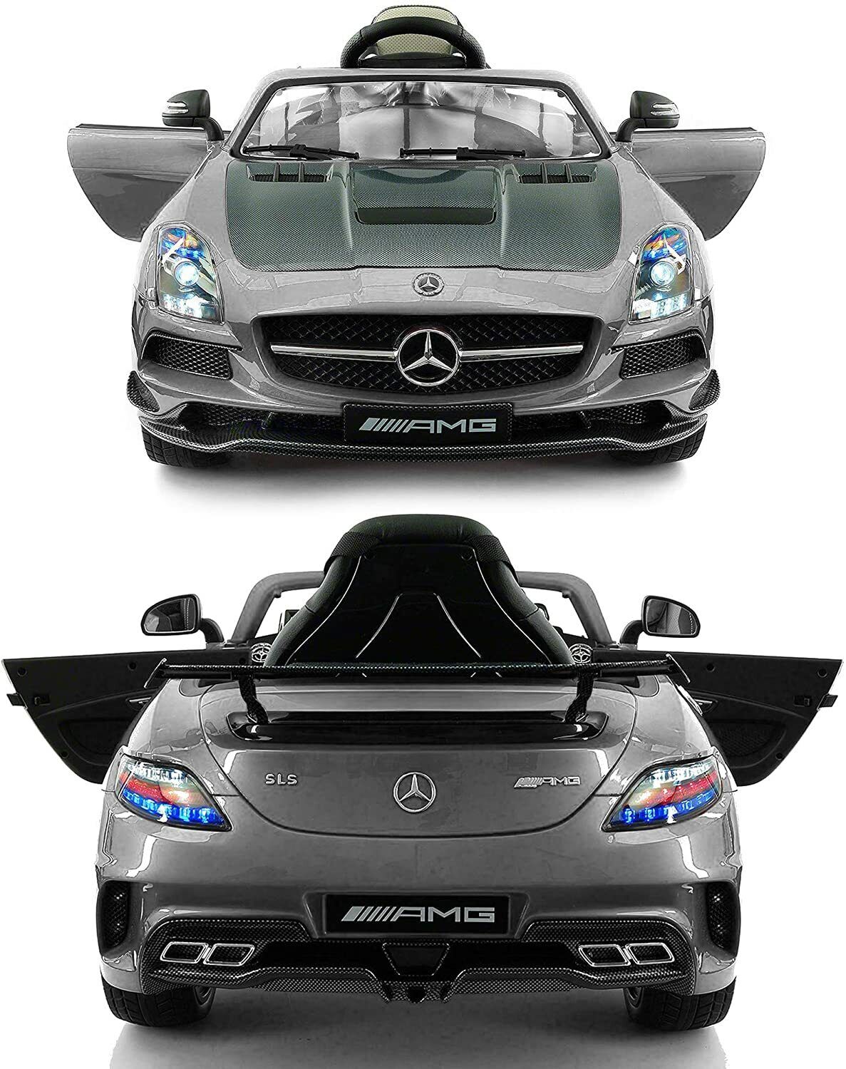 2023 Carbon Silver SLS AMG Mercedes Benz Toy Car for Children 12V Electric Kids Ride-On Vehicle - Image 2